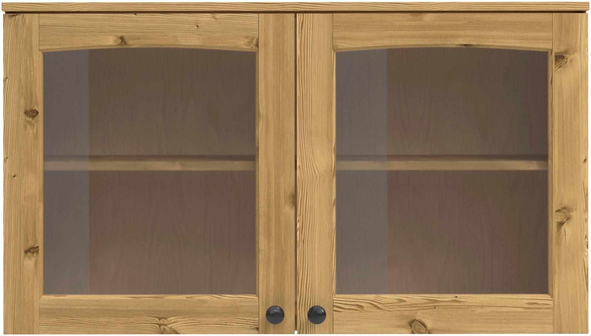 KOCHSTATION Hängeschrank »KS-Osby«, (1 St.), Kiefer massiv, Breite 100 cm, Türen mit Glaseinsatz