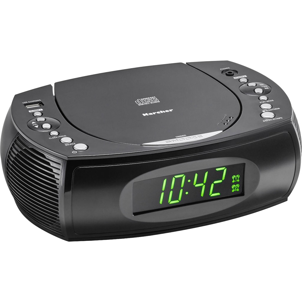 Karcher Uhrenradio »UR 1308«, (UKW mit RDS 2 W), CD-Player,USB,2 Weckzeiten