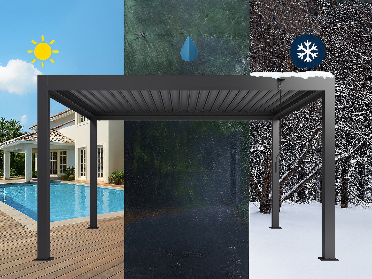 KONIFERA Pavillon »Premium Pergola« verschiedene Größen, ohne Seitenteile