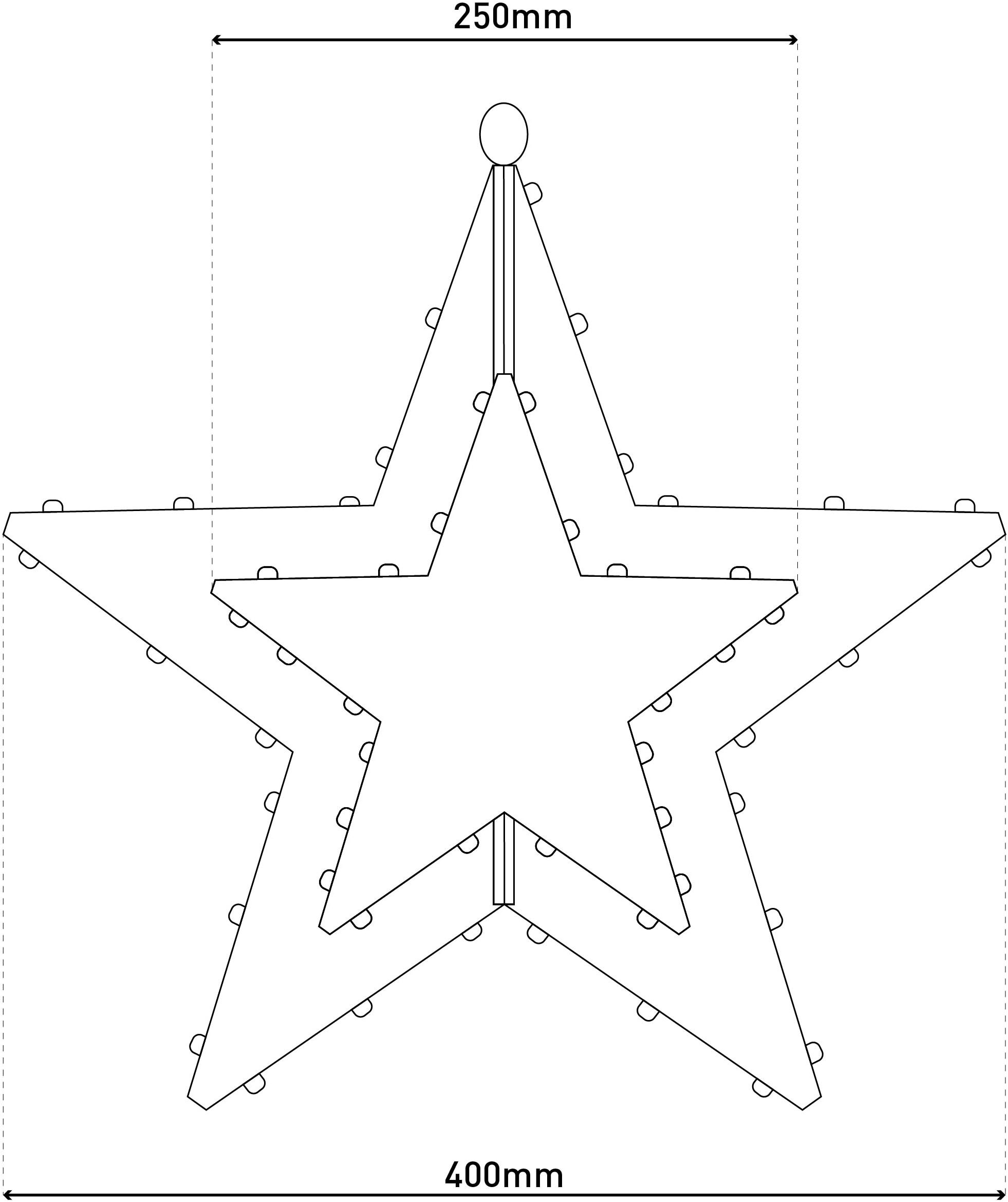 näve Dekolicht »Stern« 1 Stk. Warmweiß golden mit Aufhängung Ã˜ 40cm Licht warmweiß 70 LED IP44