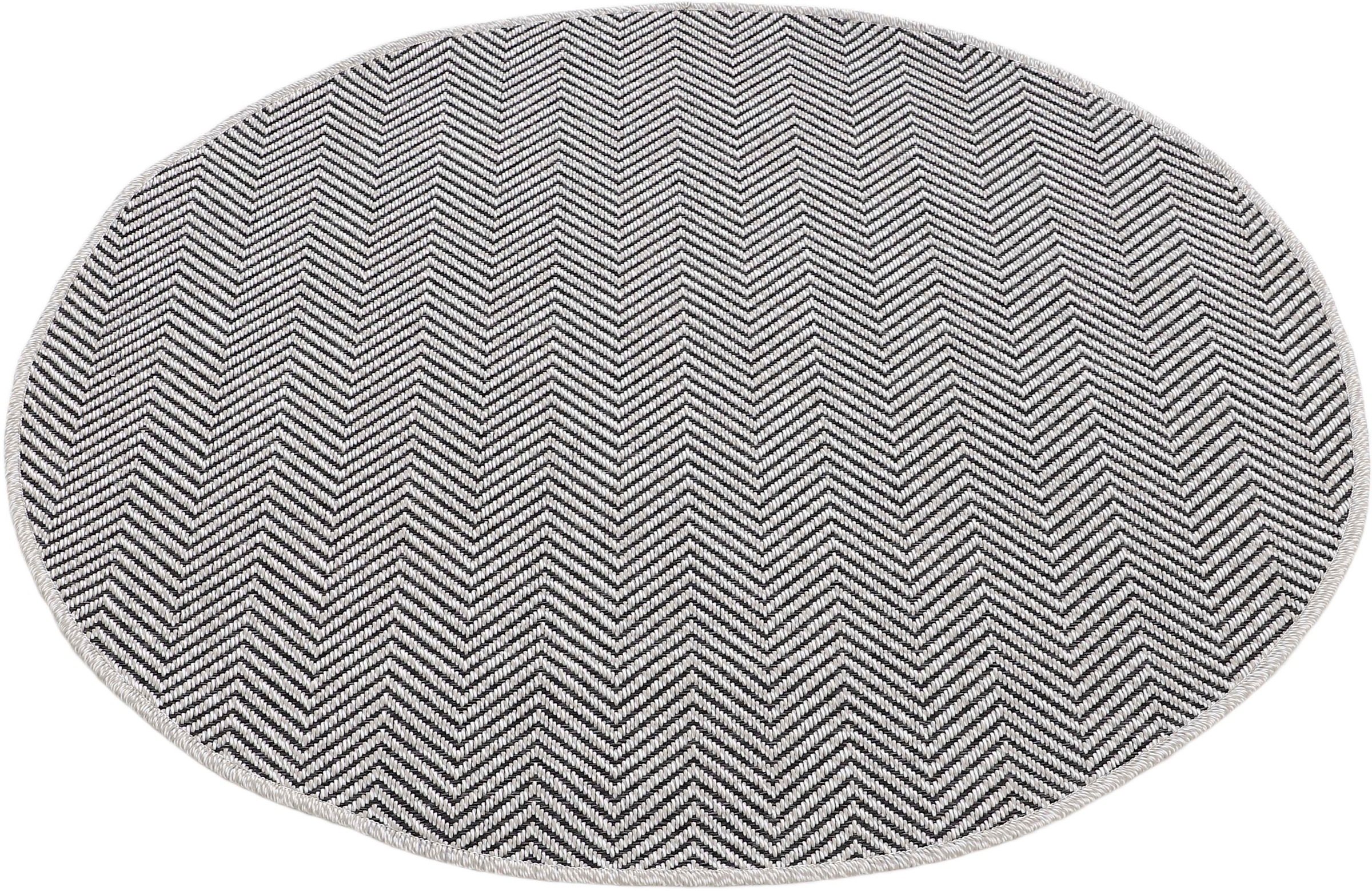 carpetfine Teppich »Boho 106«, rund, 4 mm Höhe, robustes Flachgewebe, Sisal Optik, UV-beständig, Außenbereich