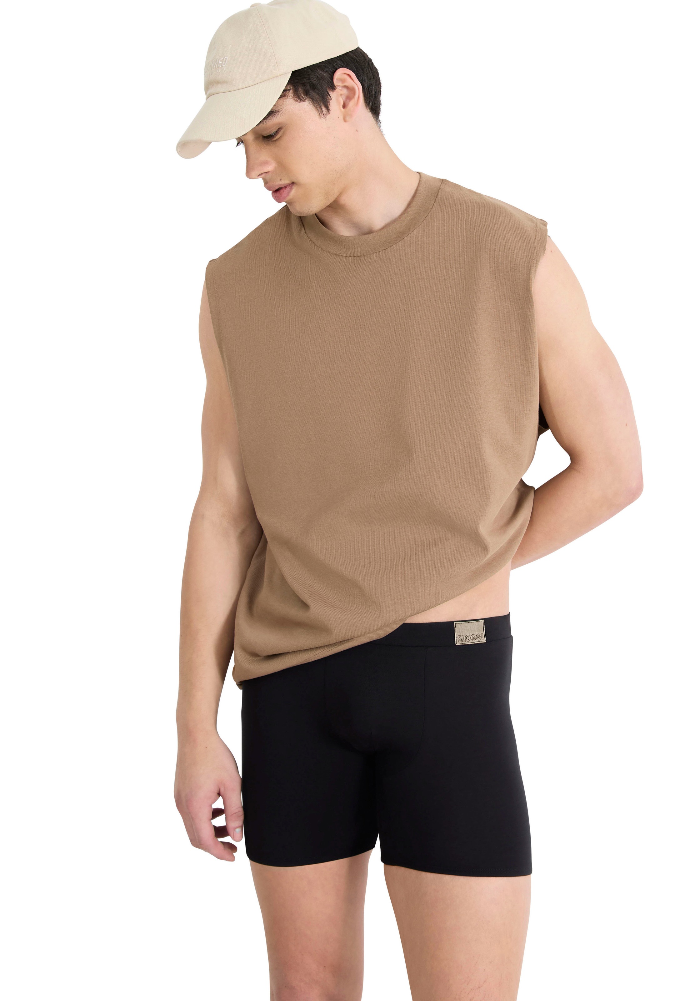 sloggi Boxershorts »Men GO Natural« 2er Pack, 2 mit langem Bein, eng anliegend. ohne Eingriff