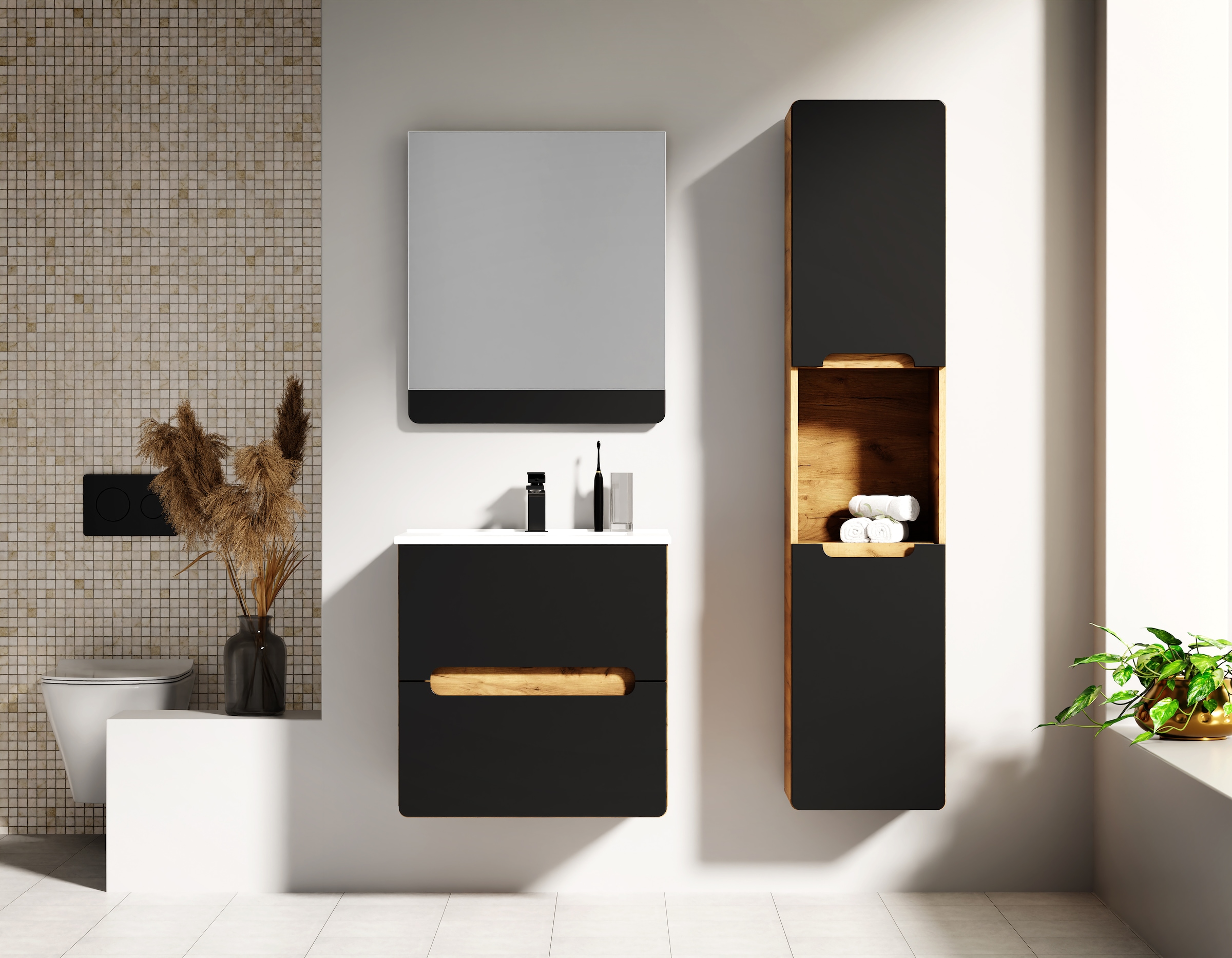 welltime Waschtisch »Lupo«, Badschrank mit Waschbecken,Soft Close,in versch günstig online kaufen