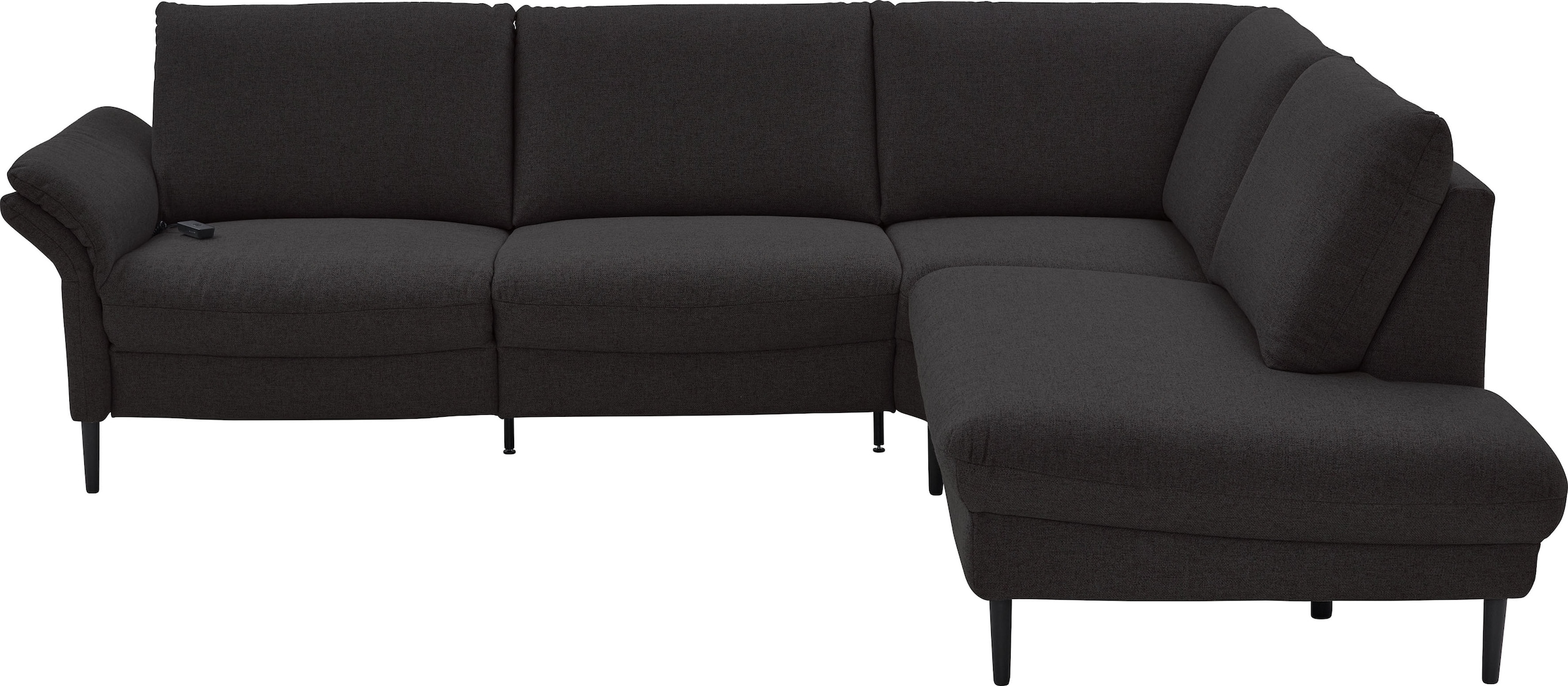 Places of Style Ecksofa »Sarsina: mit Tonnentaschen-Federkern, perfekt zum Entspannen L-Form«, inklusive 2 motorischen Relaxfunktionen mit Herz-Waage-Beschlag