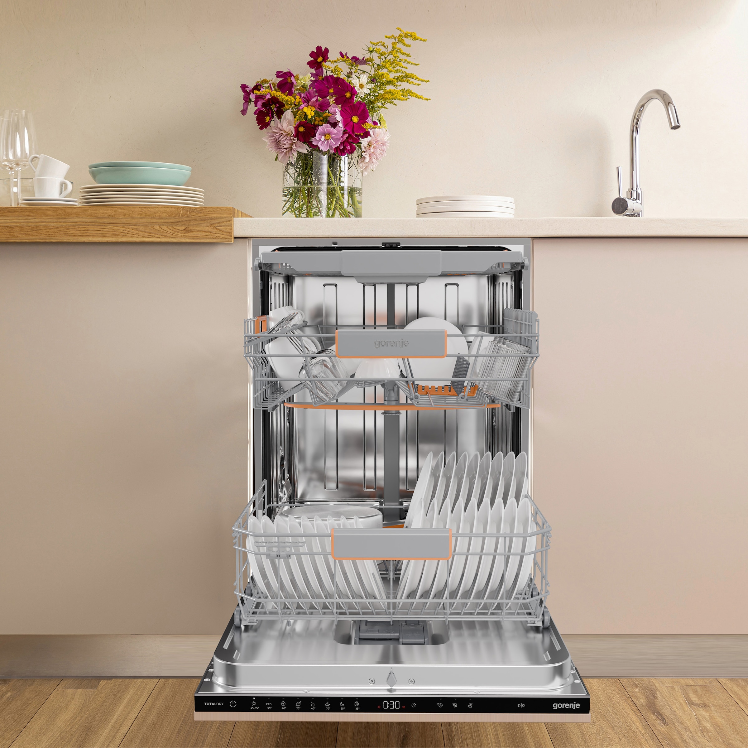 GORENJE vollintegrierbarer Geschirrspüler XXL »GV663B65XXL«, 16 Maßgedecke, XXL Volumen