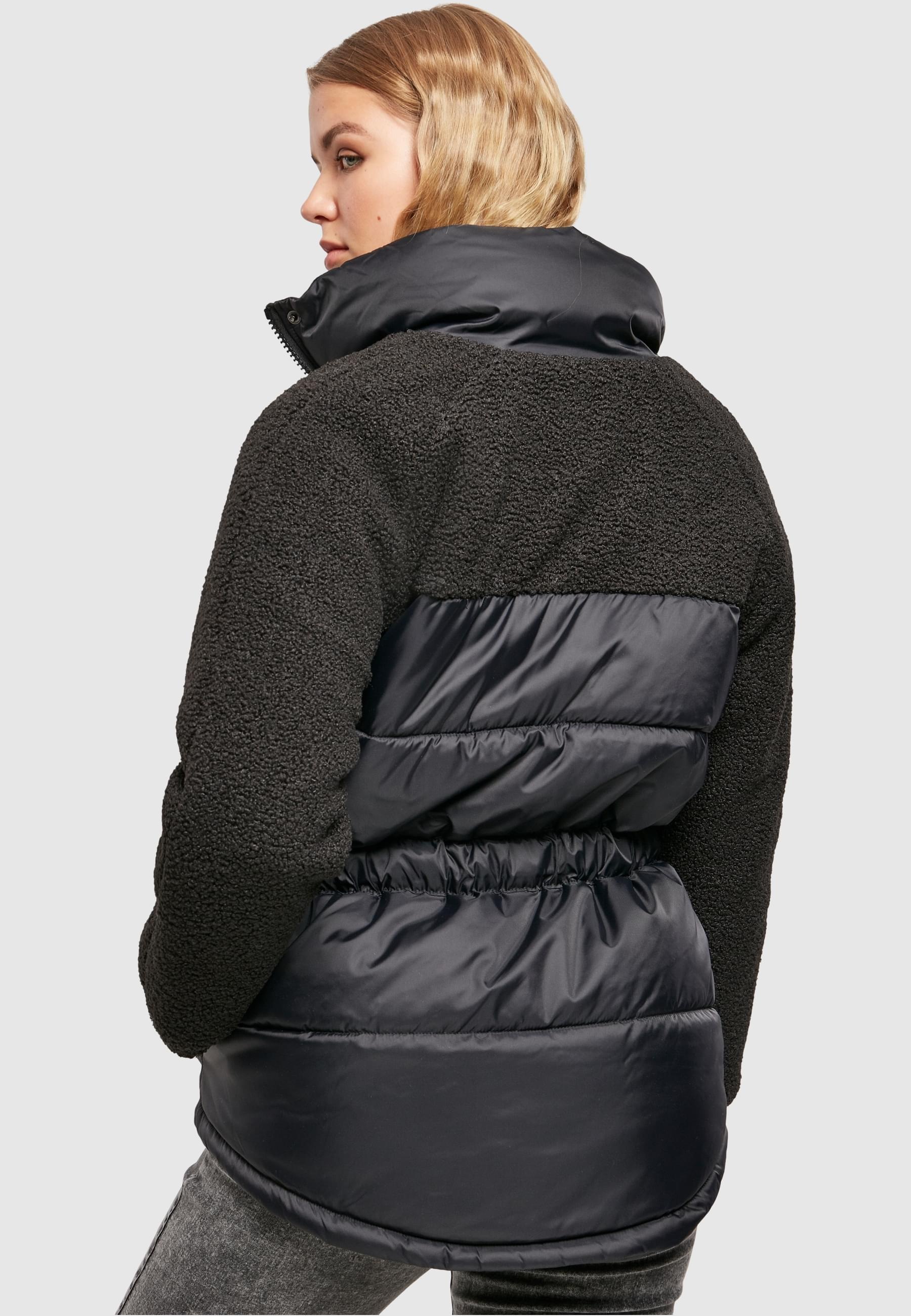 URBAN CLASSICS Winterjacke »Urban Classics Damen Ladies Sherpa Mix Puffer Jacket« 1 Stk. tlg. ohne Kapuze