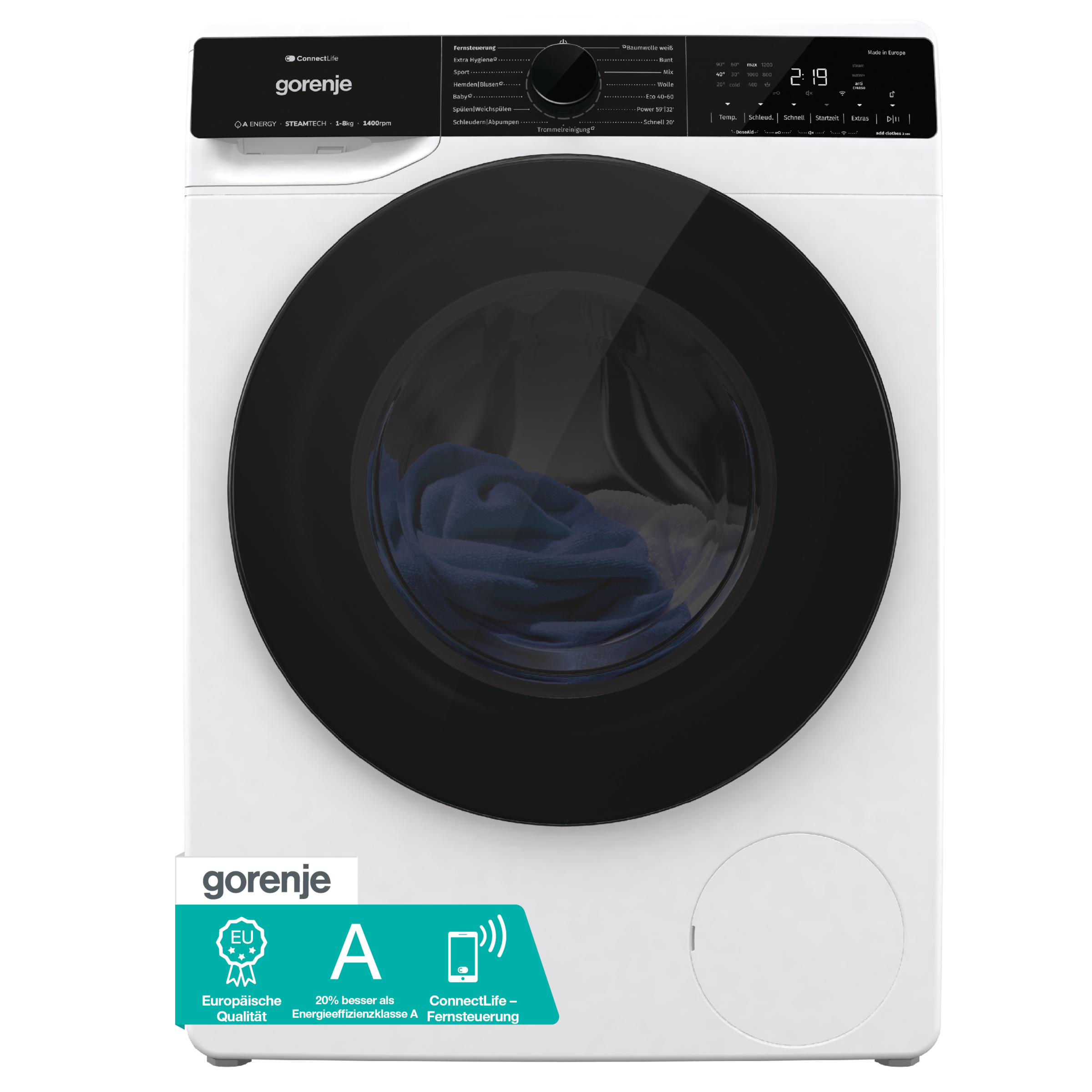 GORENJE Waschmaschine »WPNA84A2TS«, 8 kg, 1400 U/min, Energieklasse A-20%