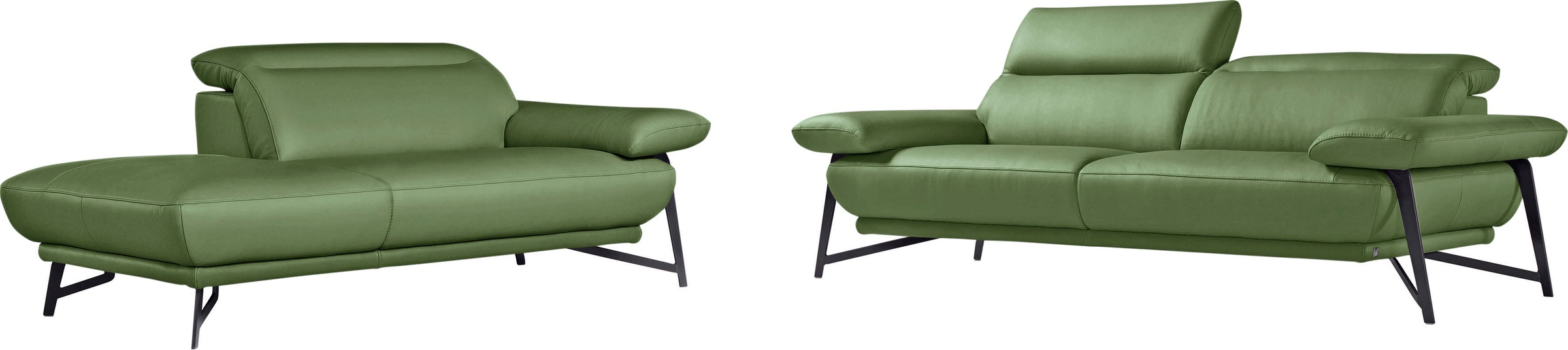 Egoitaliano Polstergarnitur »Anais, Design mit hohem Sitzkomfort für mehr Bequemlichkeit«, Set: bestehend aus Sofa und Ottomane, inkl. Kopfteilverstellung