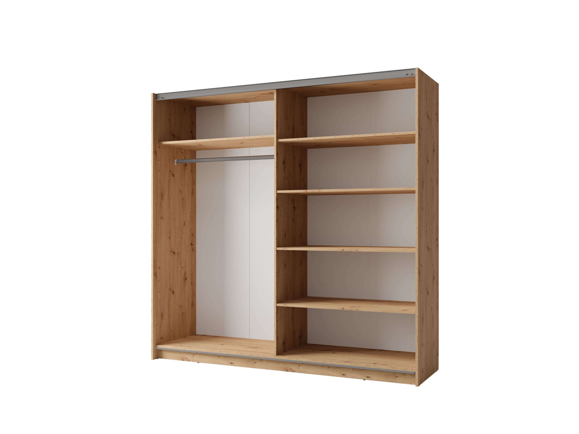 INOSIGN Kleiderschrank »Kleiderschrank Fresno mit 5 Einlegeböden, Spiegel und Kleiderstange«, Garderobe mit 2 Schwebetüren, B/H/T 150/207/62 cm