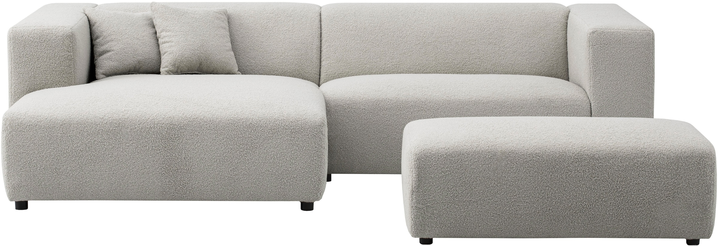 andas Polsterecke »BAKELS, Ecksofa-Set mit Hocker, L-Form mit Schlaffunktion«, Ecksofa-Set (incl. Hocker) im trendigen Megacord