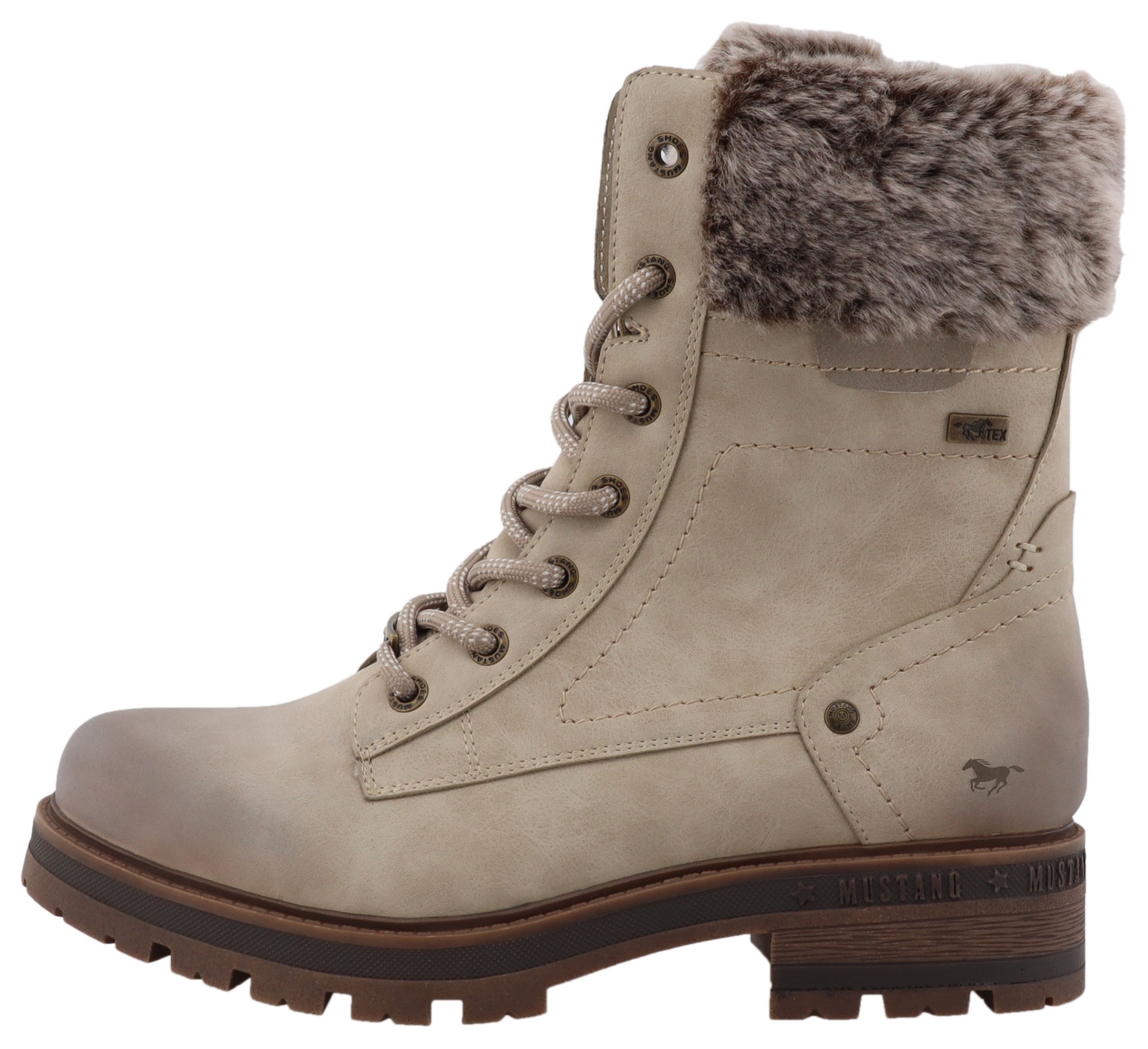 Mustang Shoes Winterstiefelette »Darleen«  Winterboots mit Fellimitatkragen