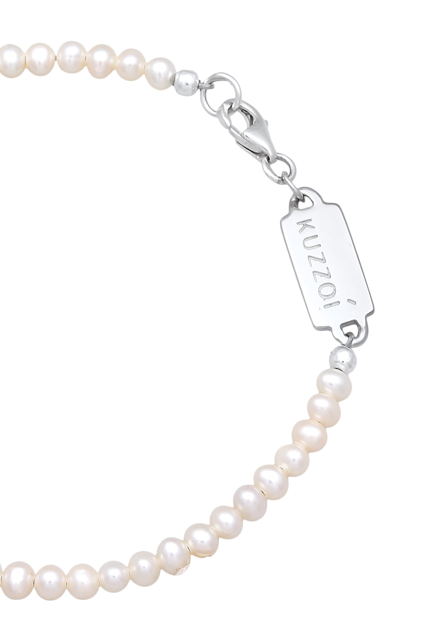 Kuzzoi Armband »Süßwasserperlen Klassisch Schlicht 925 Silber«