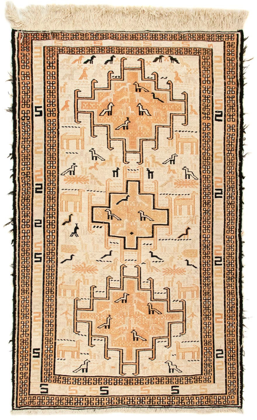 morgenland Wollteppich »Kelim - Oriental - 101 x 65 cm - beige«, rechteckig, Wohnzimmer, Einzelstück