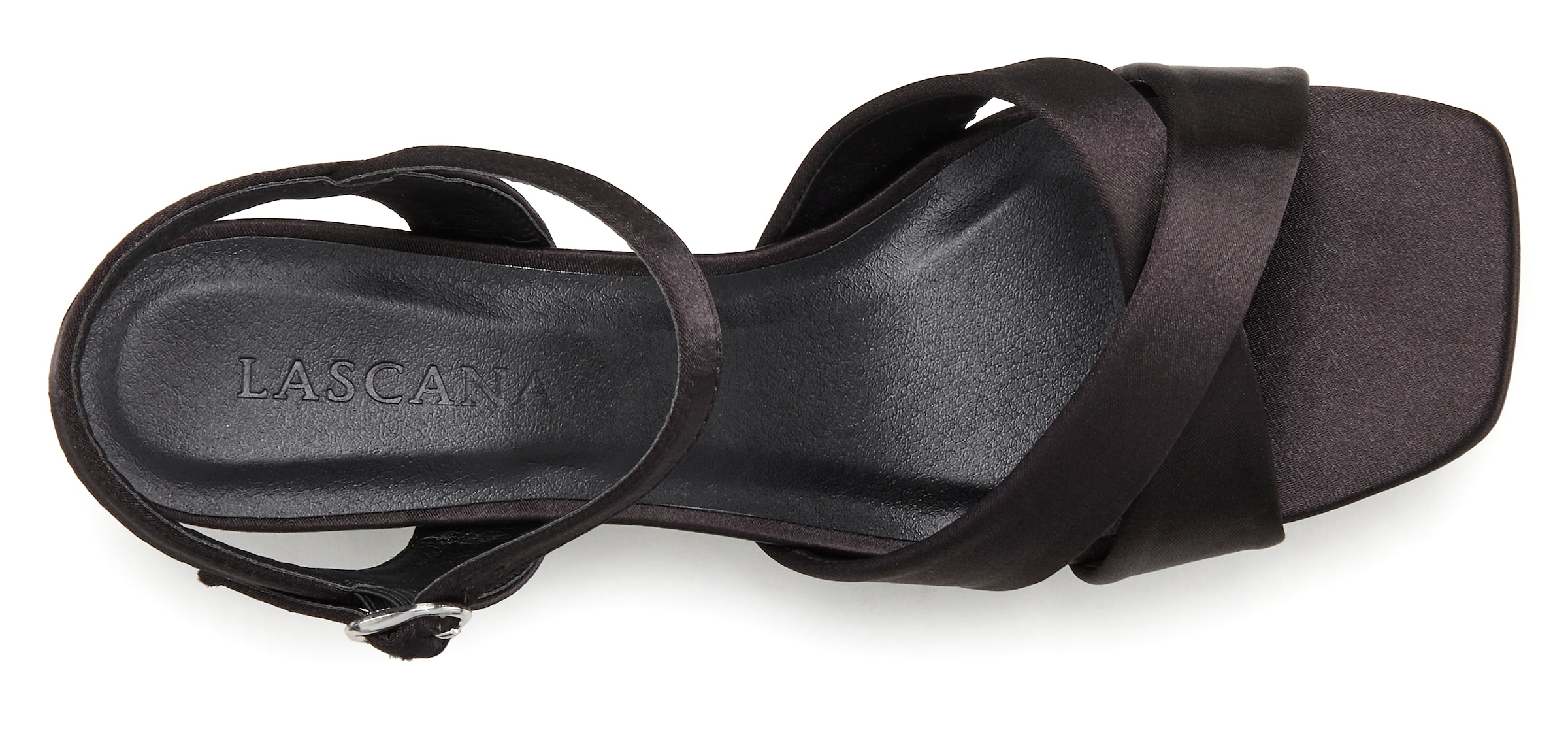 LASCANA Sandalette »Sommerschuh«, Sandale, Sommerschuh mit kleinem Blockabsatz,leichte Karree Form VEGAN