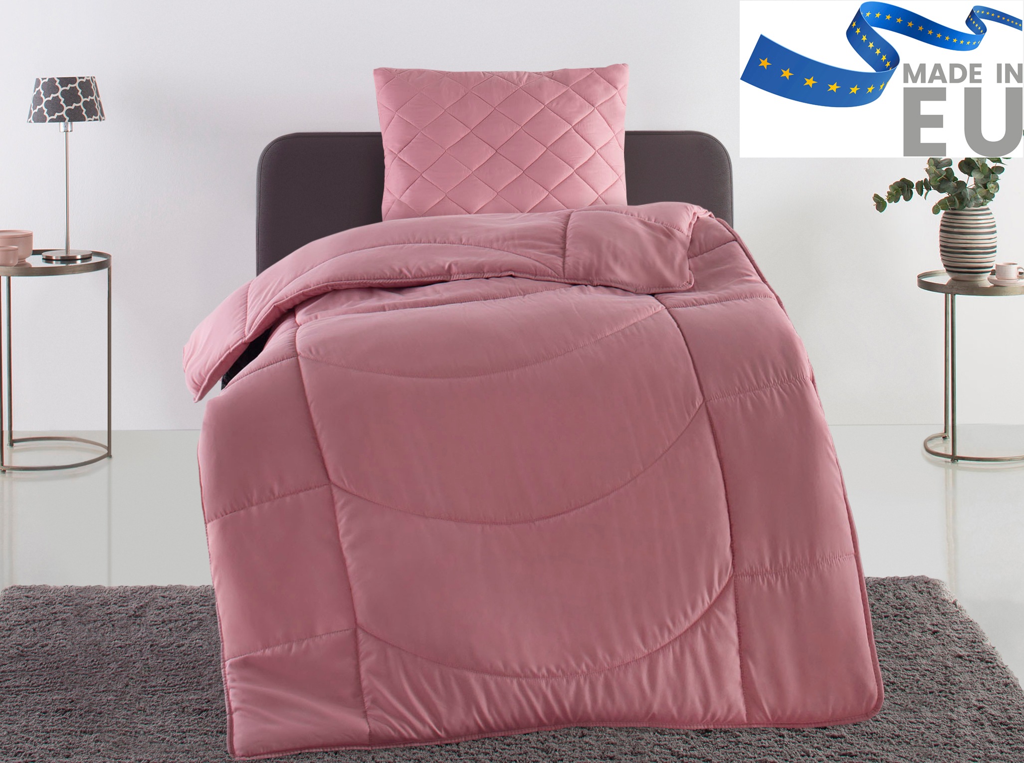 my home Steppbett + Kopfkissen »Microlux, Bettdecke 135x200 cm, 155x220 cm« günstig online kaufen