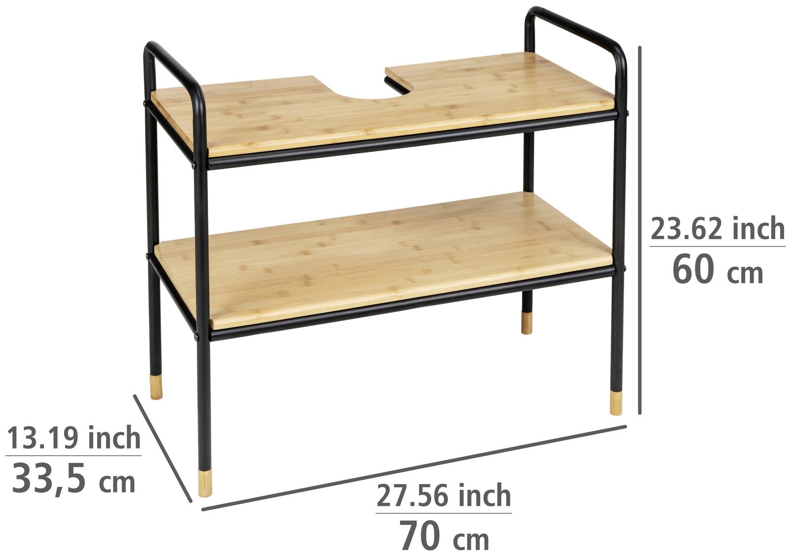 WENKO Waschbeckenunterschrank »Loft«, aus Metall und Bambus