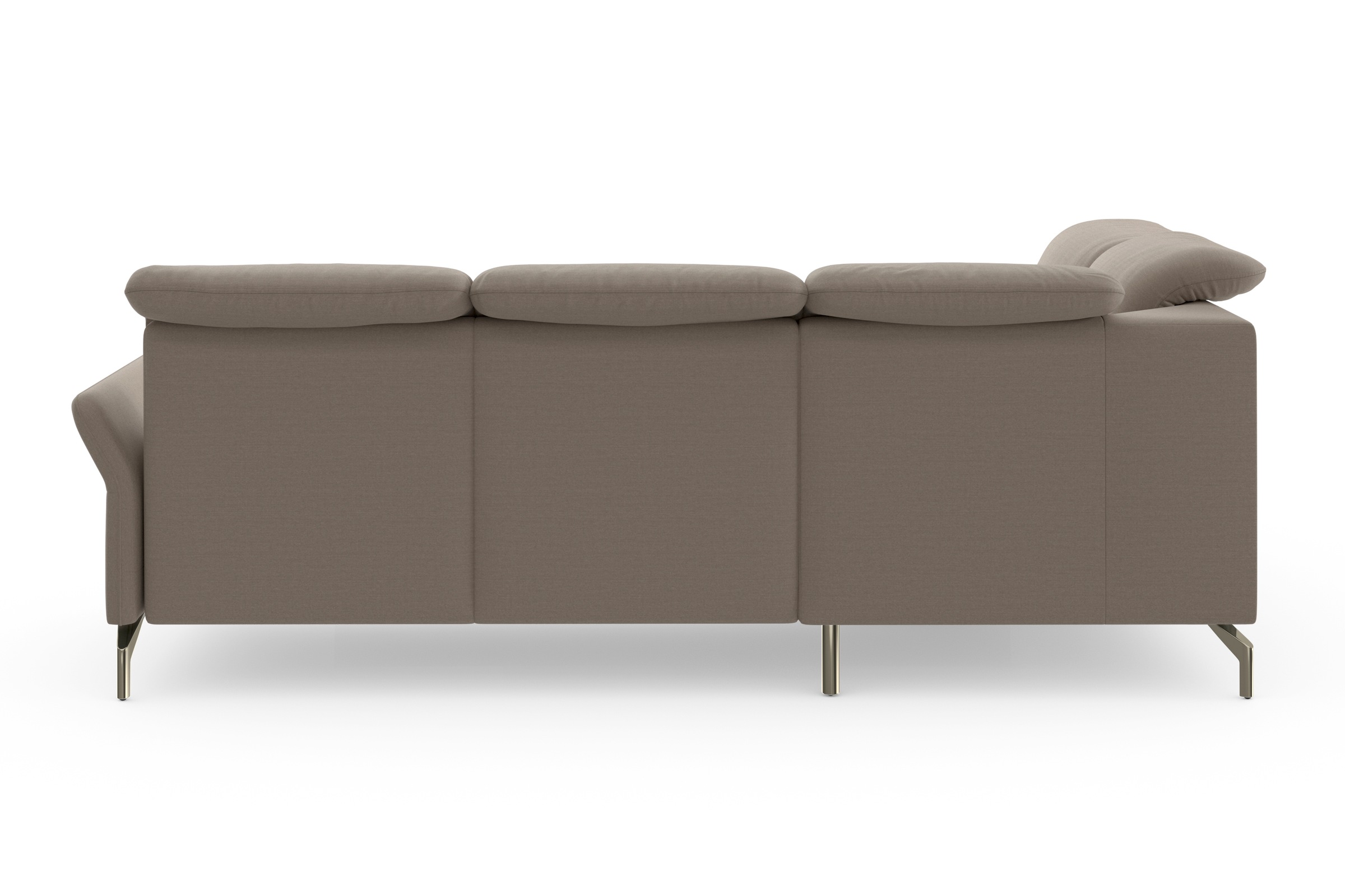sit&more Ecksofa »Fashion L-Form«, wahlweise mit Kopfteilverstellung, Vorziehsitz, motorisch, Nickelfüße