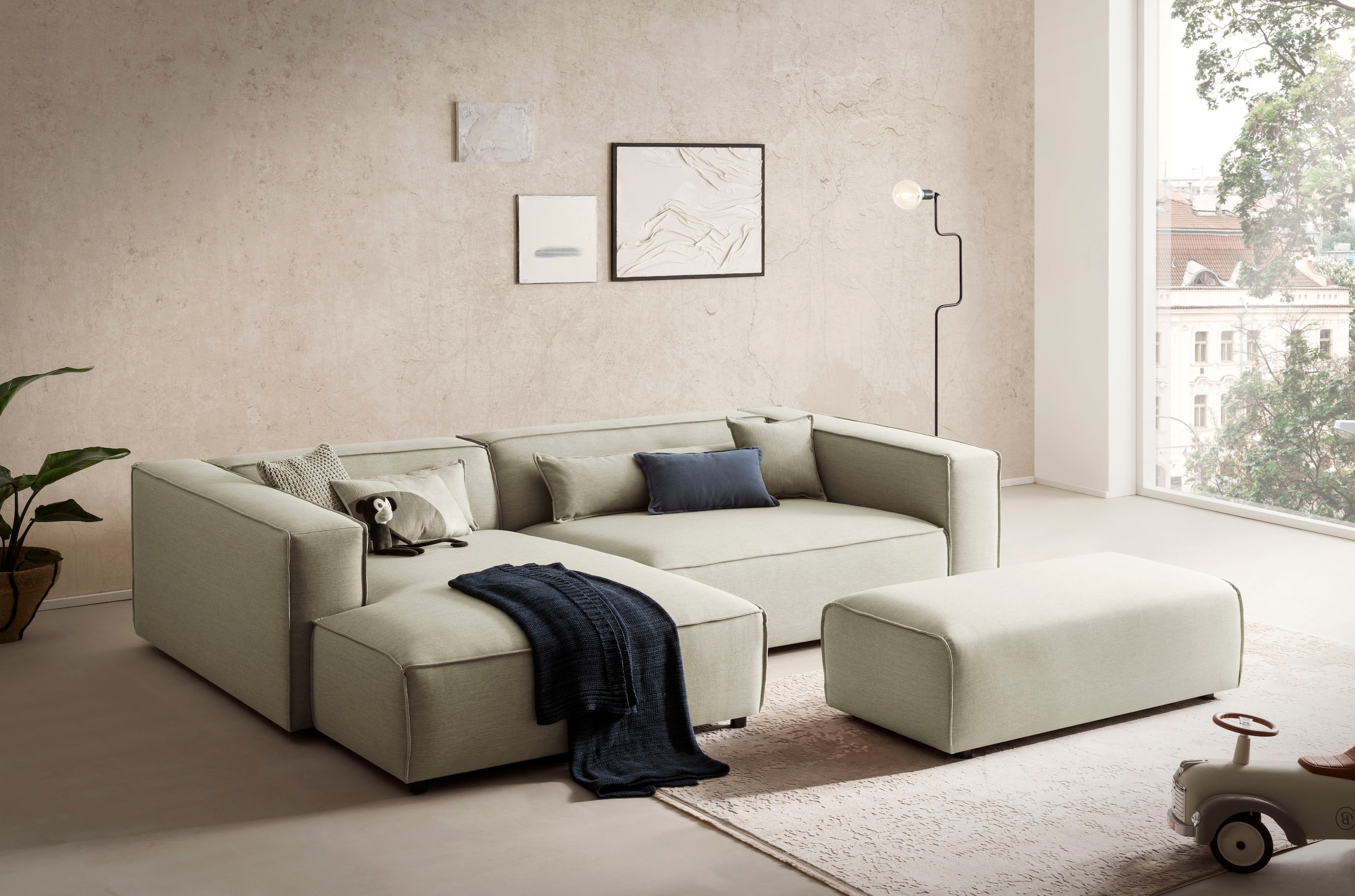 LeGer Home by Lena Gercke Ecksofa »PIARA XXL, L-Form, Schlaffunktion, Cord, günstig online kaufen