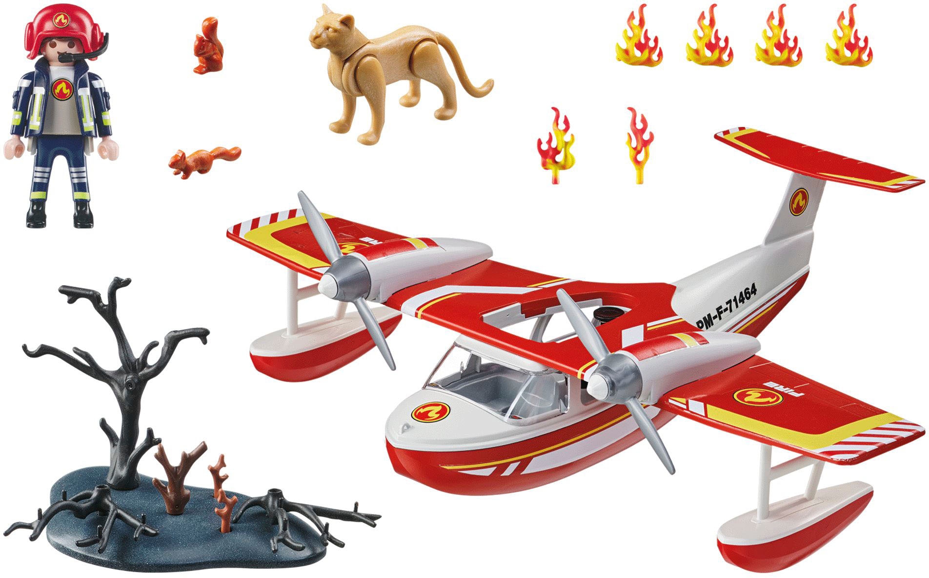 Playmobil® Konstruktions-Spielset »Feuerwehrflugzeug mit Löschfunktion (71463), Action Heroes«, (34 St.), Made in Europe