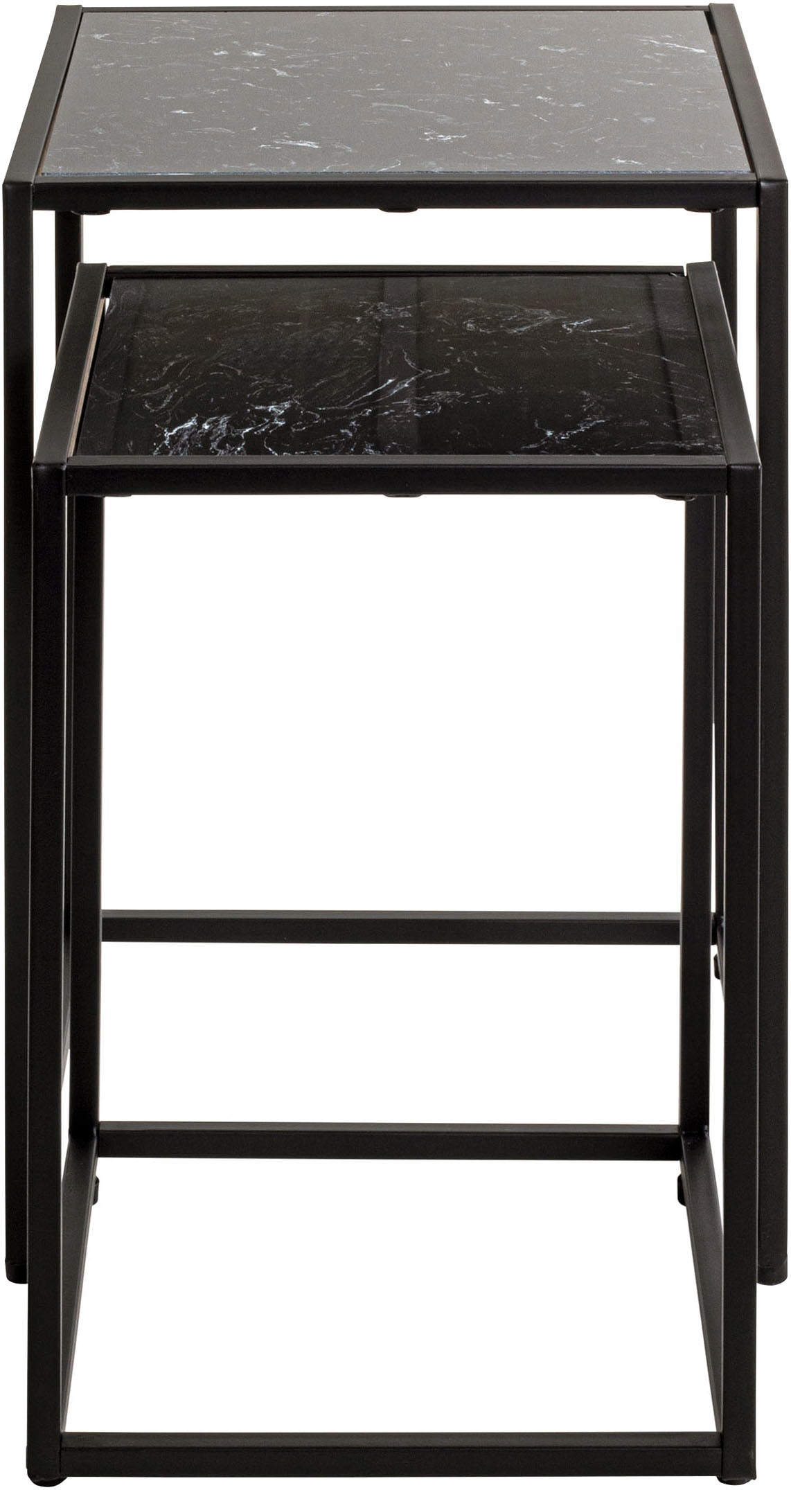 HAKU Beistelltisch »Sofatisch, Wohnzimmertisch« Set, 2er Set, 2 Stk. tlg. quadratisch - aus Kunstmarmor Schwarz B/T/H 28/28/43 und 33/33/50 cm