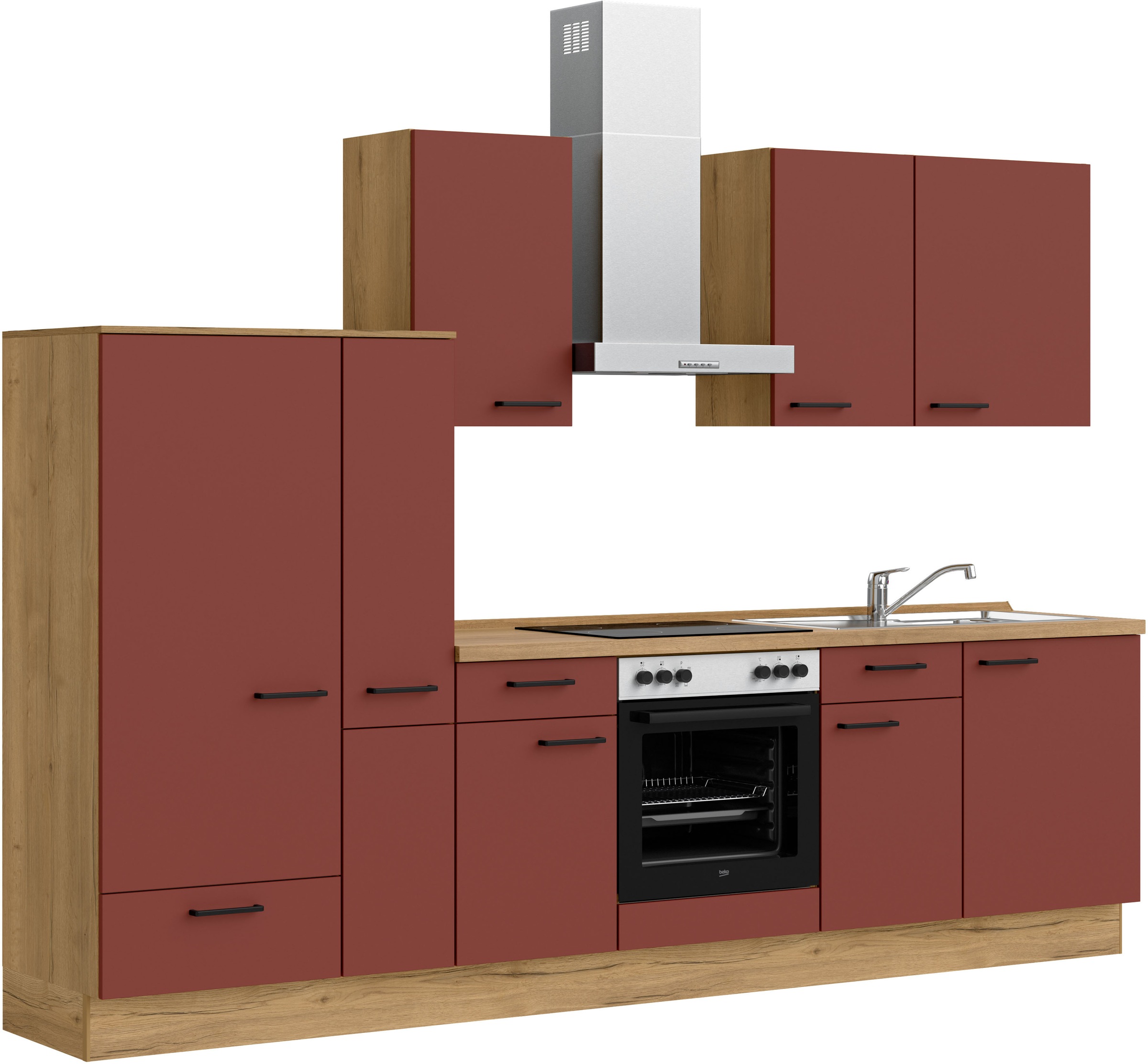 nobilia® Küchenzeile »"Easytouch I"«, vormontiert, Ausrichtung wählbar, Breite 300 cm, wahlw. mit E-Geräten