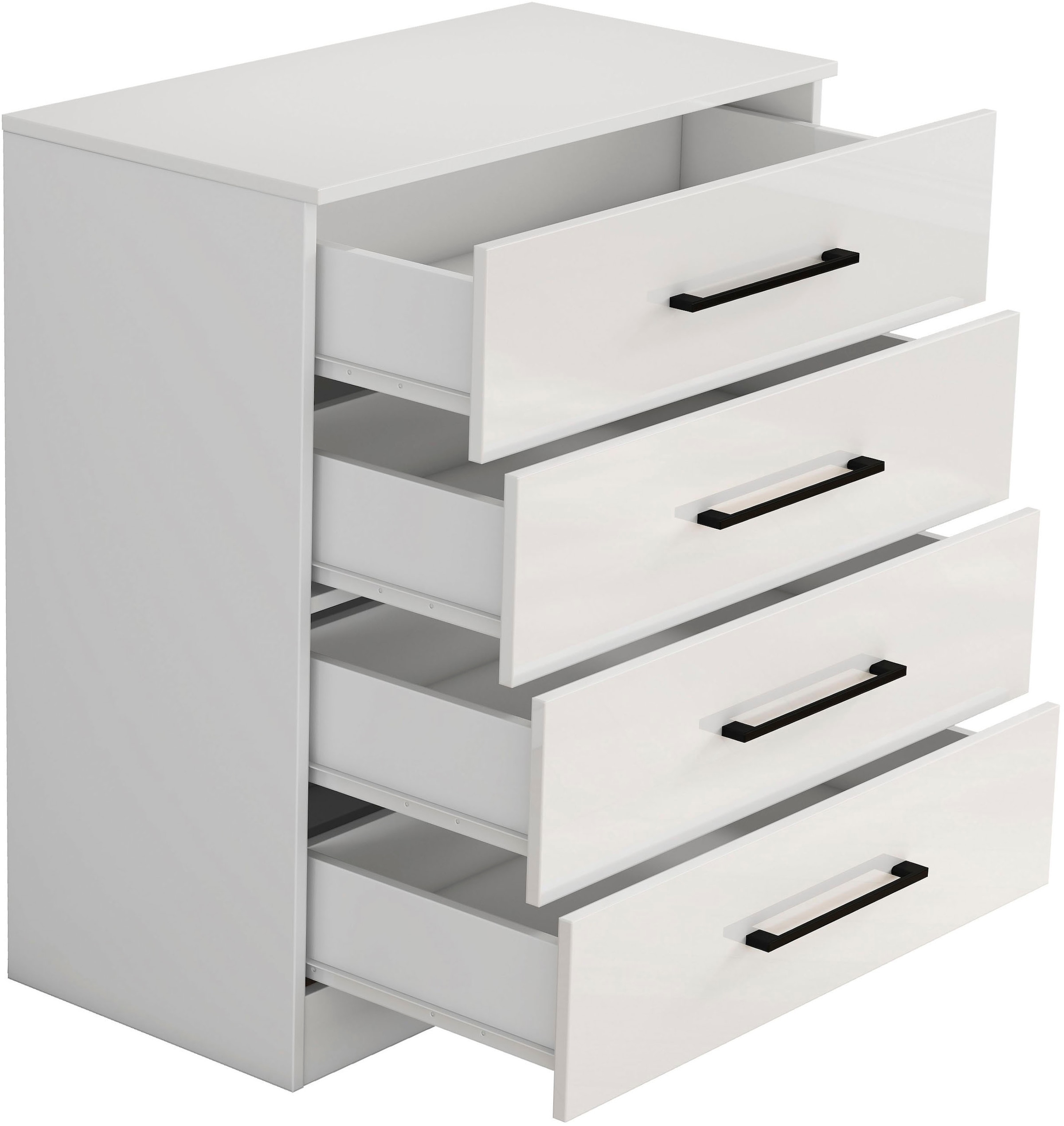 OTTO home Schubkastenkommode »Sylt Schlafzimmerkommode Kommode Wäscheschrank Bestseller« Viel Stauraum im Schlafzimmer mit hochglänzenden Fronten, 1 Stk. tlg. Beistellschrank mit 4 Schubladen