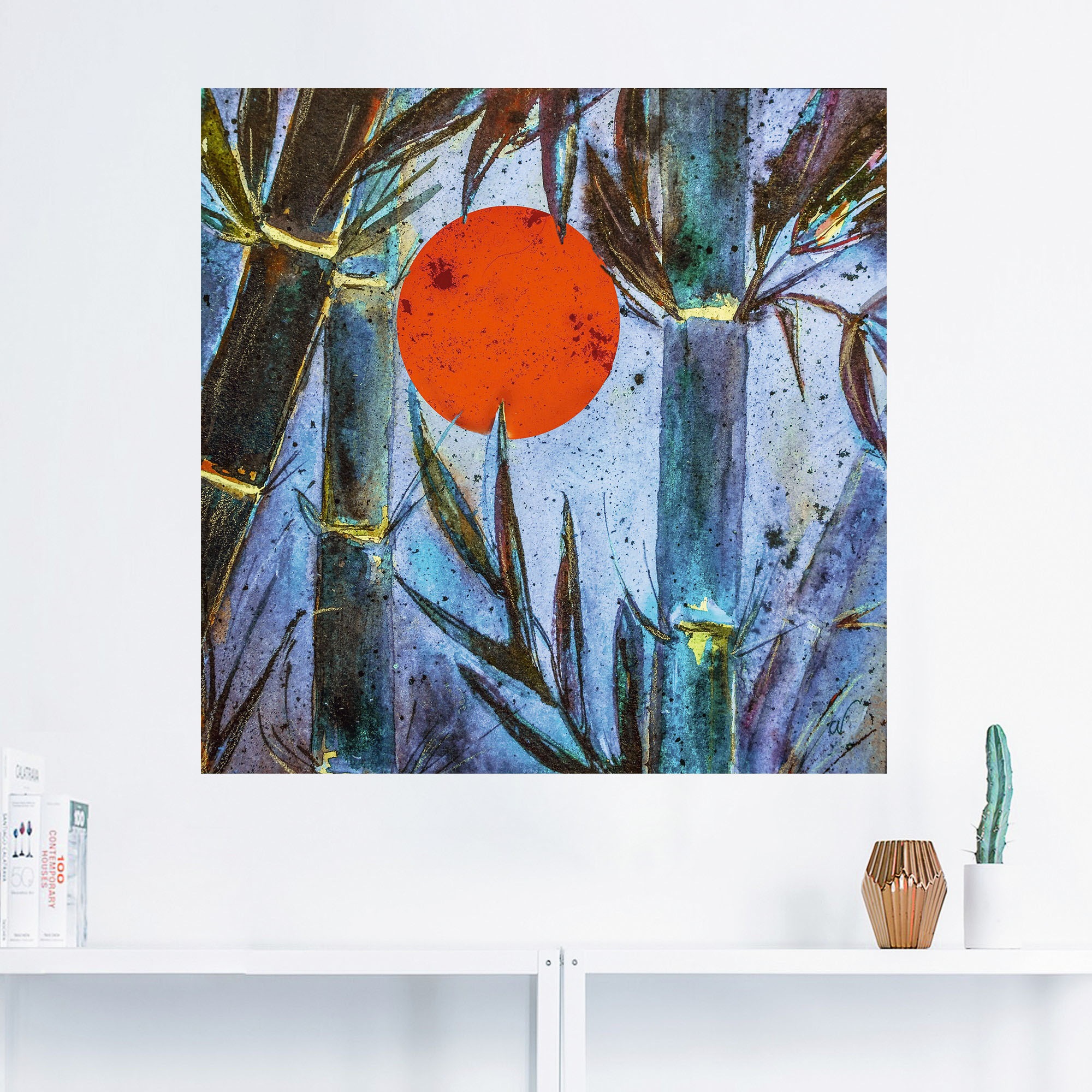 Artland Wandfolie »Bambus im blauen Licht«, Arrangements, (1 St.), selbstklebend