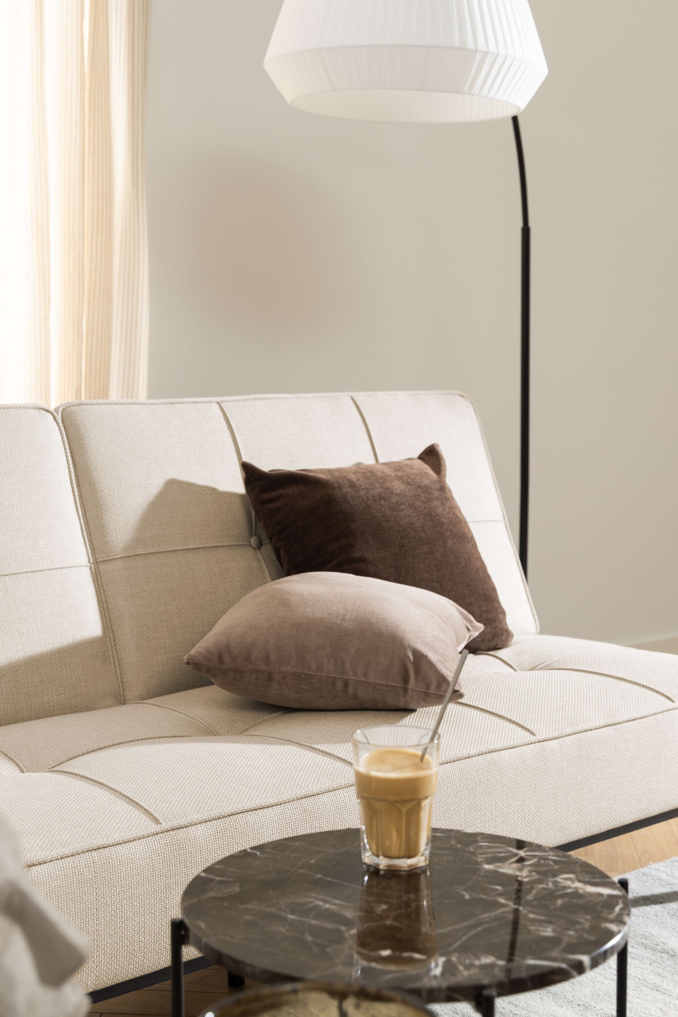 ACTONA GROUP Beistelltisch »Avila« Ecktisch, rund, Tischplatte aus Marmorstein, T: 52 cm