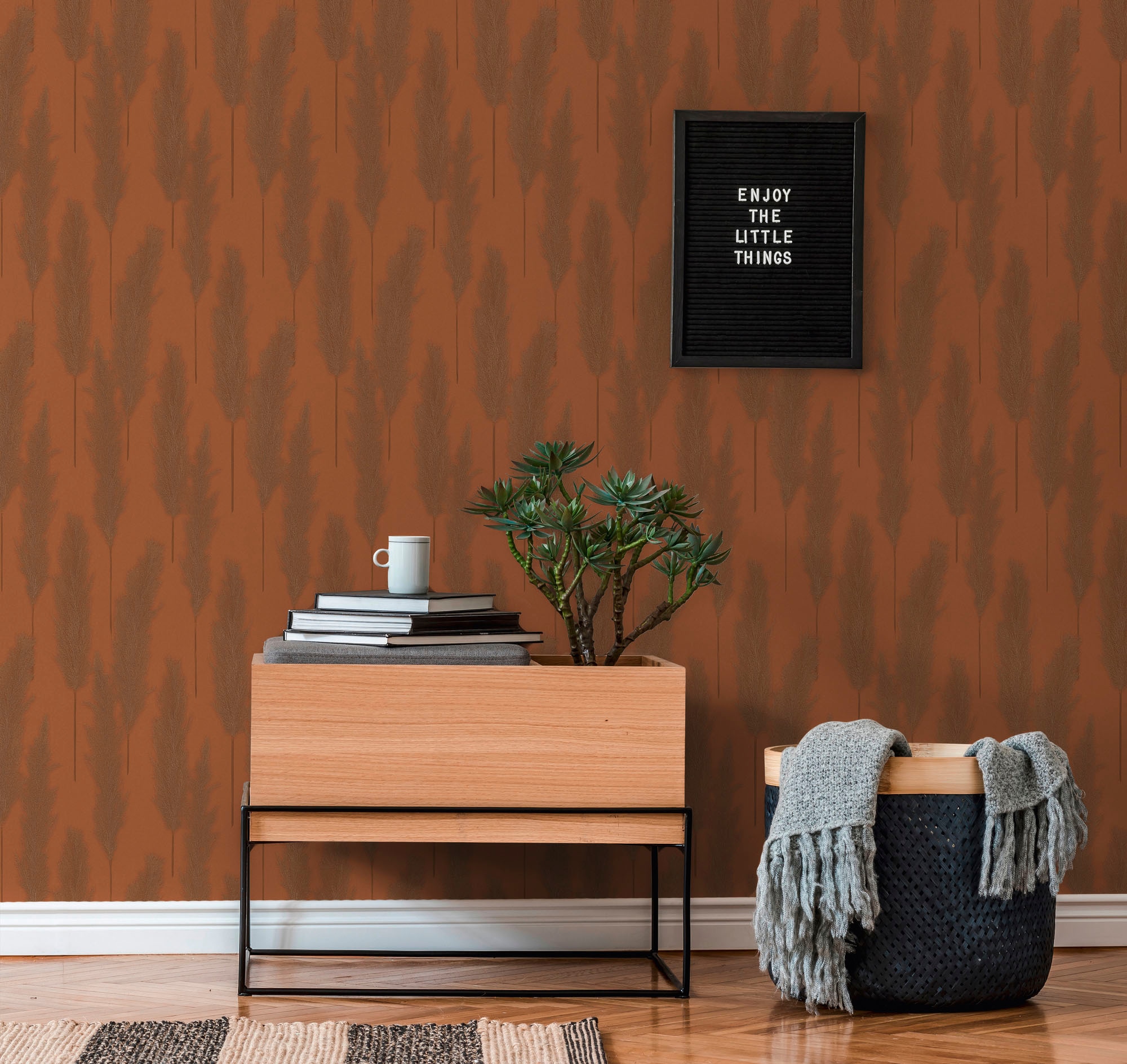 A.S. Création Vliestapete »Hygge«, floral-Motiv-gemustert, Tapete Schilfgras Tapete Pampasgras Tapeten Wohnzimmer Schlafzimmer