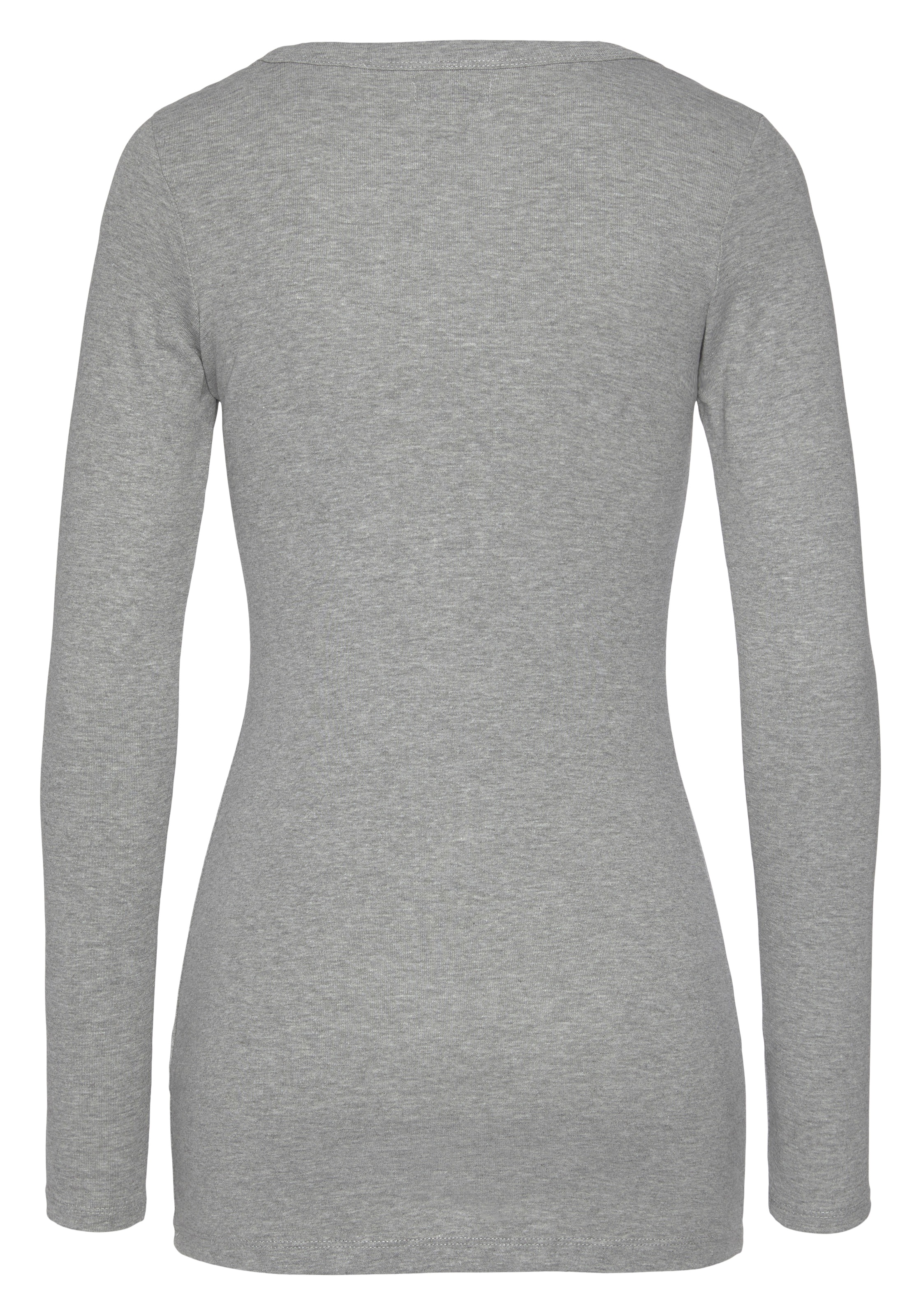 Flashlights Langarmshirt, (Packung, 2 tlg.), sehr figurbetonter Schnitt, Rundhalsausschnitt, aus 100% Baumwolle