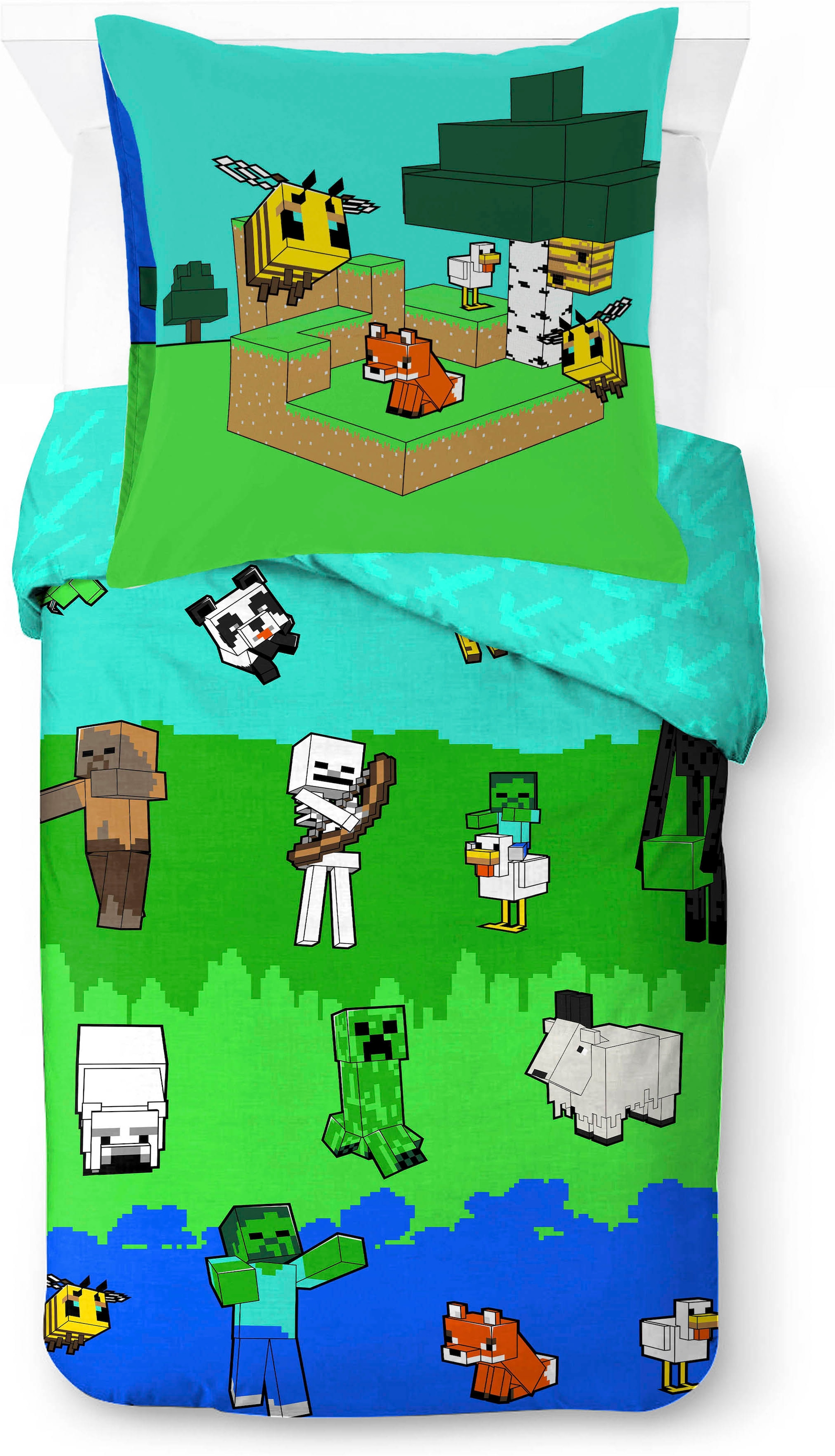 Minecraft Kinderbettwäsche »Minecraft Creative« 2 100% Baumwolle