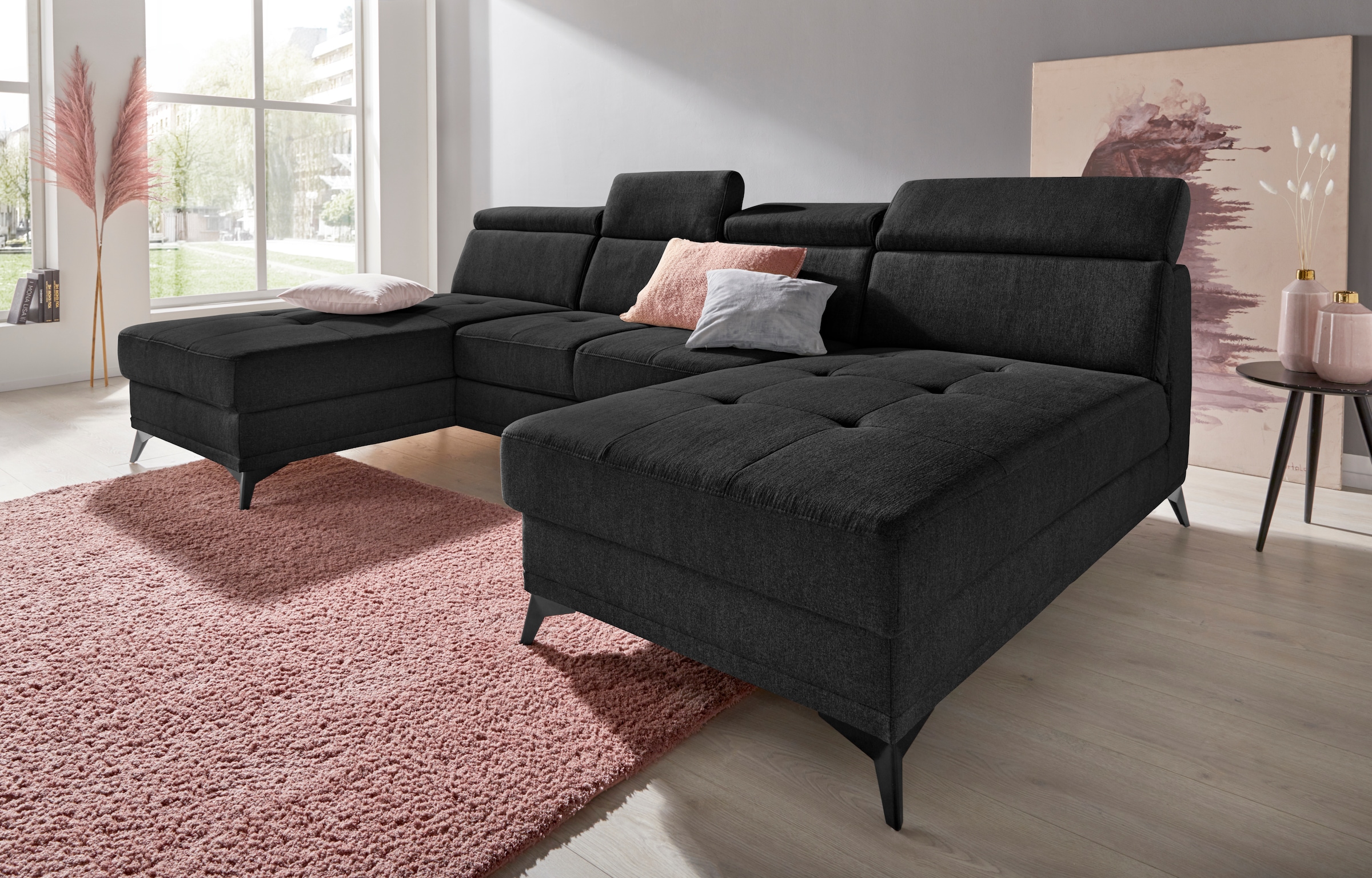 Home affaire Wohnlandschaft »Cardiz U-Form« inkl.Kopfteilverstellung und Fe günstig online kaufen