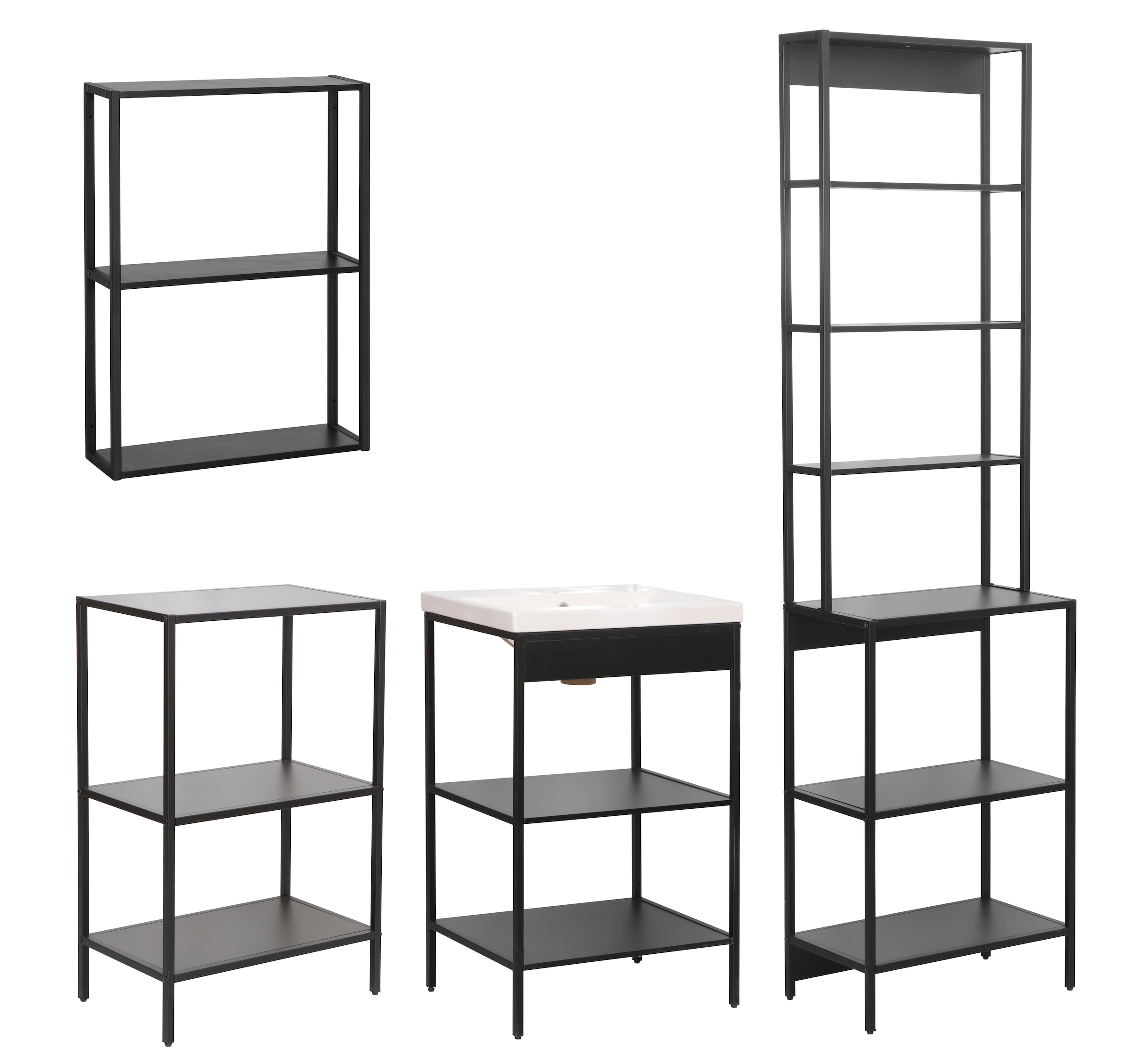 welltime Waschbeckenunterschrank »Lodi« 1 Stk. tlg. Badezimmerregal mit 2 offenen Fächern - (B/T/H) 51/40/80 cm