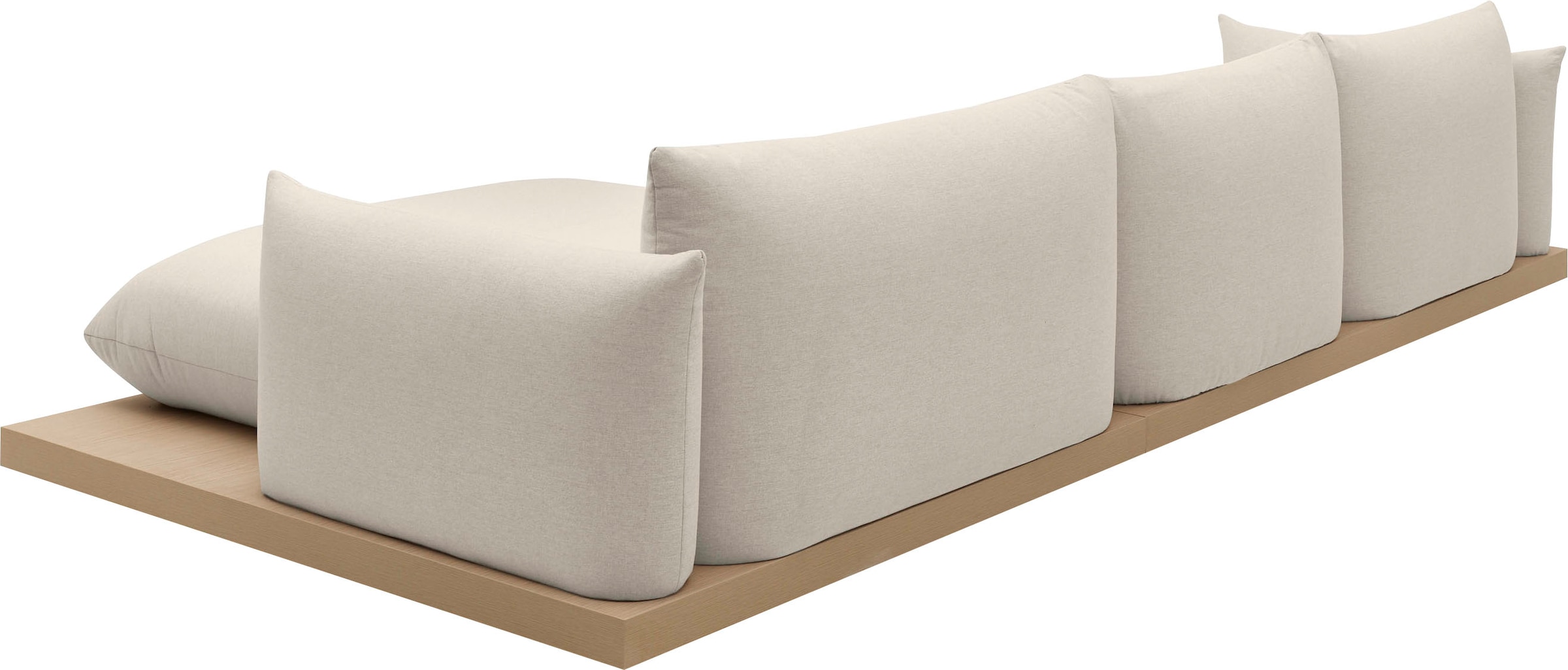 OTTO home Ecksofa »Kalix, Polsterecke mit kräftigem Holz-Plateau, moderne Couch in L-Form« wahlweise Recamiere links o. rechts, Strukturstoff, hoher Sitzkomfort