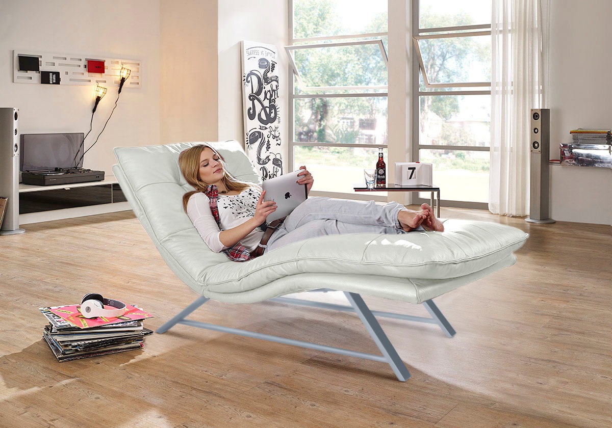 W.SCHILLIG Relaxliege »daily dreams«, in Waffelkissen-Optik, wahlweise mit Motor, Kufengestell, in 2 Breiten