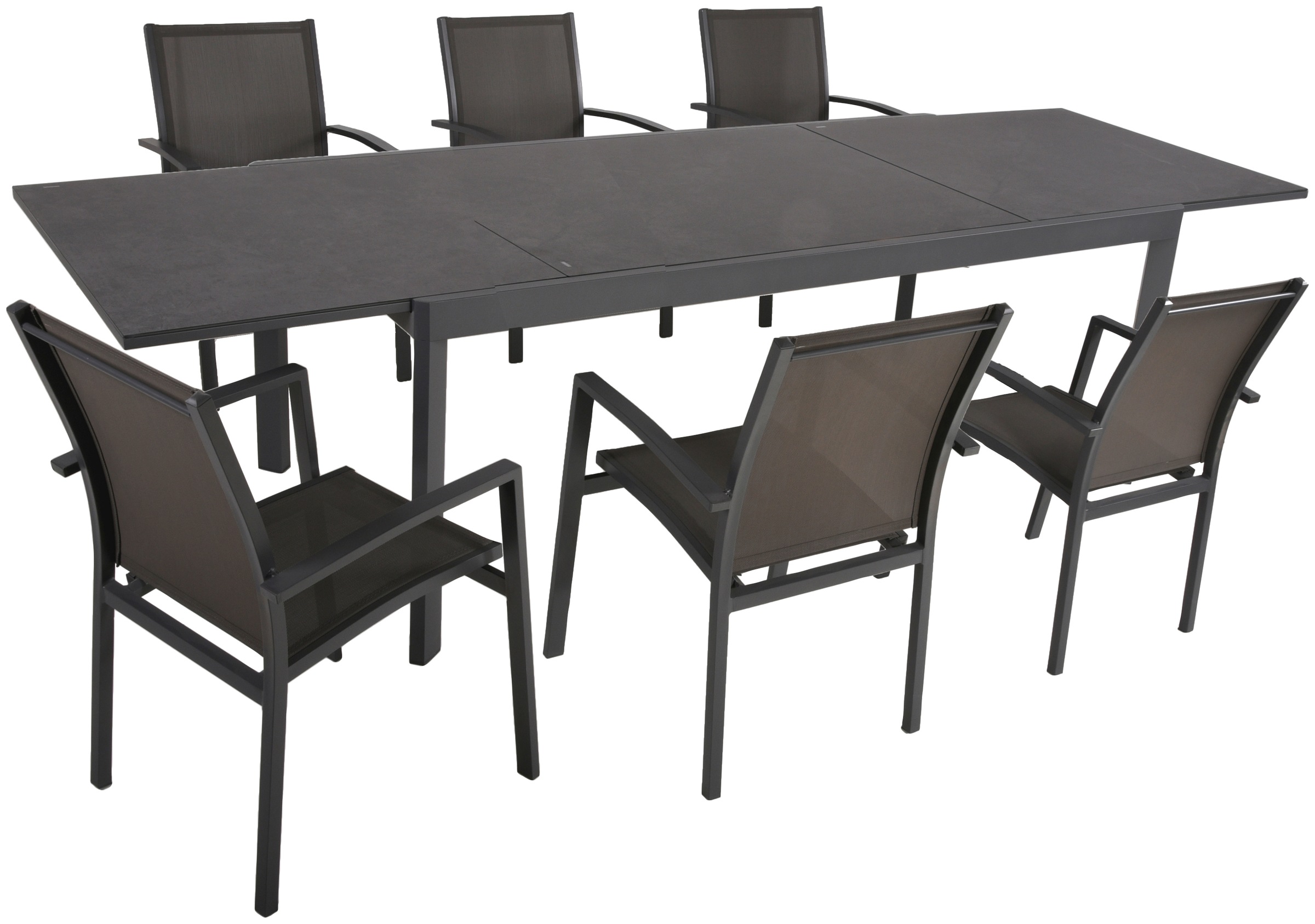 Garden Pleasure Garten-Essgruppe »NEREA« 1x Tisch, 6x Stapelstuhl, 7 Stk. t günstig online kaufen