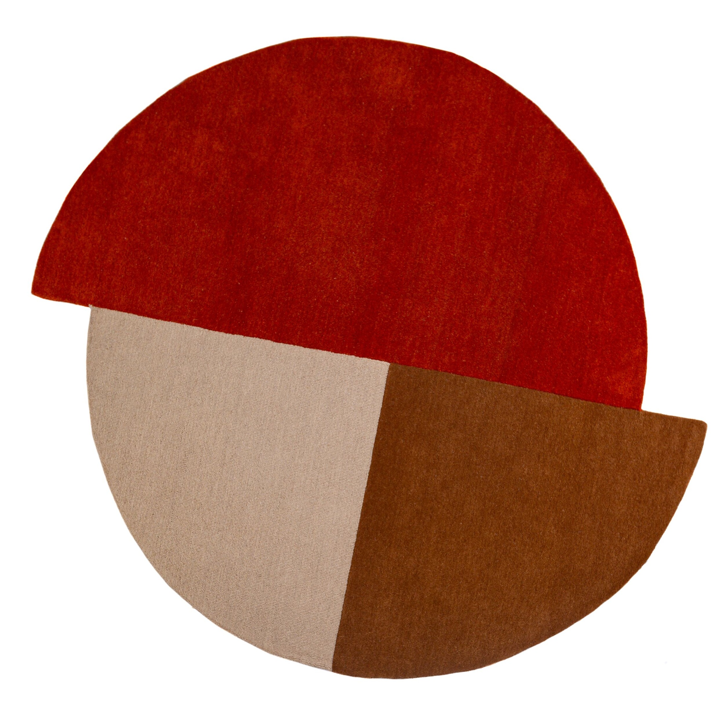 FLAIR RUGS Wollteppich »Mia Segment«, rund, 12 mm Höhe, Kreisförmig im Retr günstig online kaufen