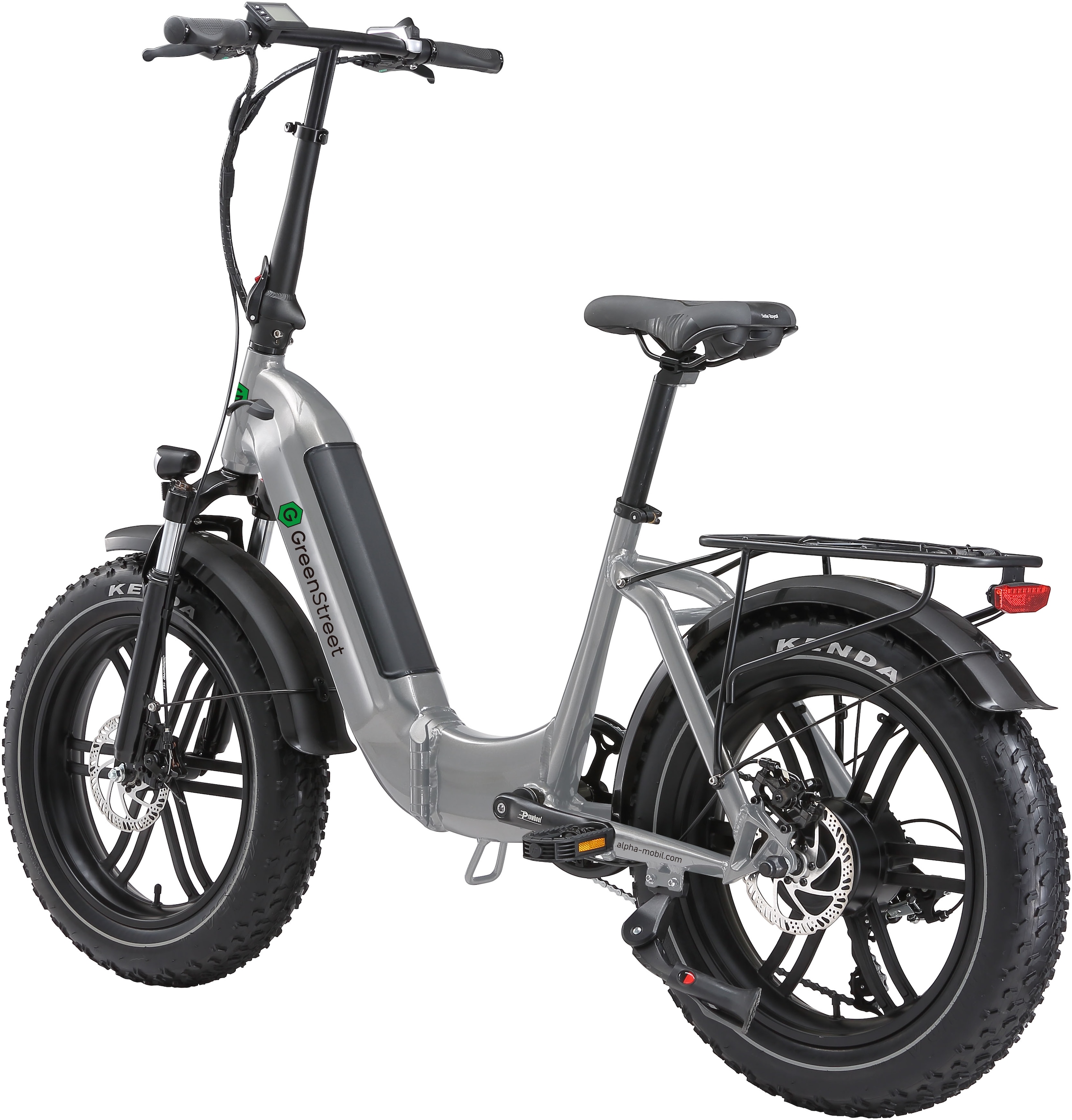 GreenStreet E-Bike »Tiefeinsteiger Klapprad GS5«, 7 Gang, Shimano, Heckmotor 250 W, (Set, 2 tlg., mit Akku-Ladegeräte, Fat Tires), Pedelec, Elektrofahrrad für Damen u. Herren