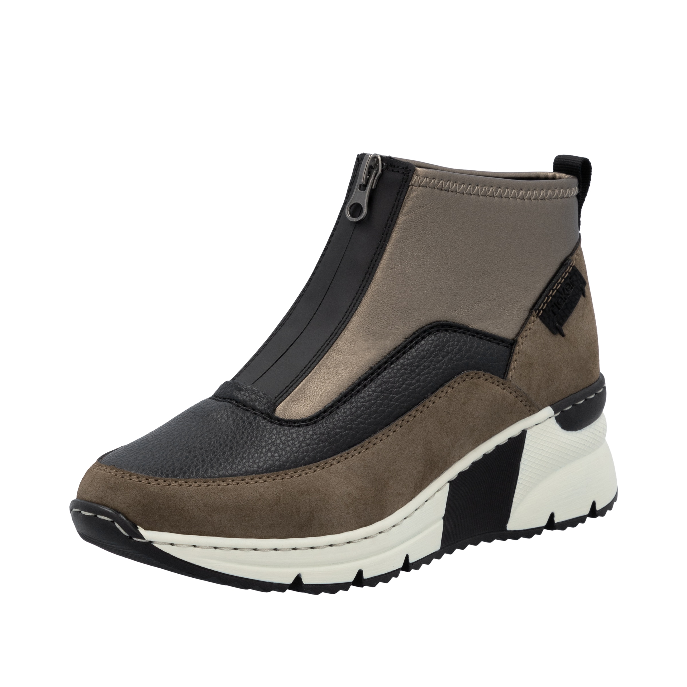 Rieker Schlupfboots  Stiefelette, High Top Sneaker mit Reißverschluss auf der Vorderseite