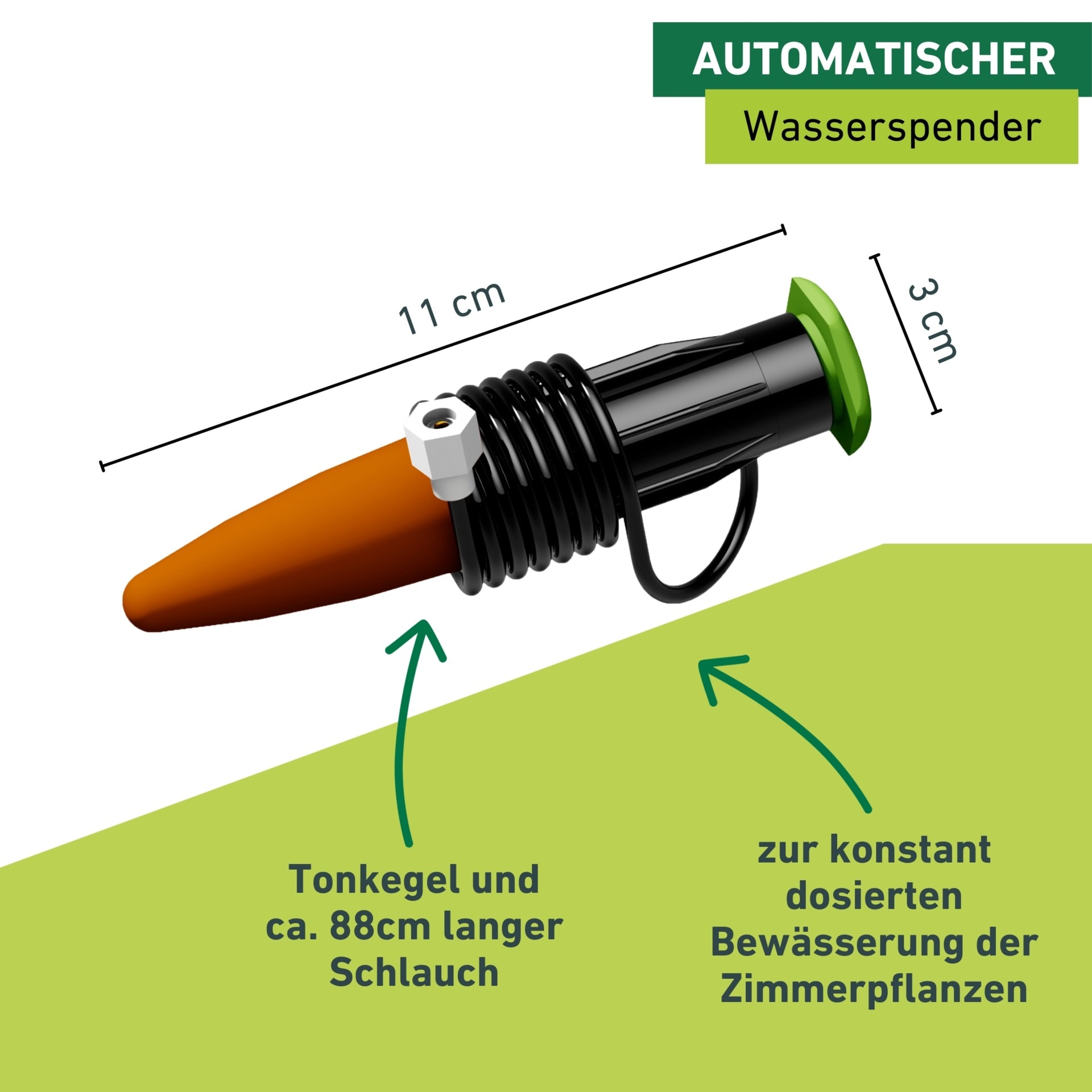 Windhager Bewässerungssystem »automatischer Wasserspender für Zimmerpflanzen 3 Stk.« (Packung, 3 Stk. tlg.)  Flaschenadapter Bewässerung, Abgabemenge ca. 75-110 ml/Tag, 3 x 11 cm