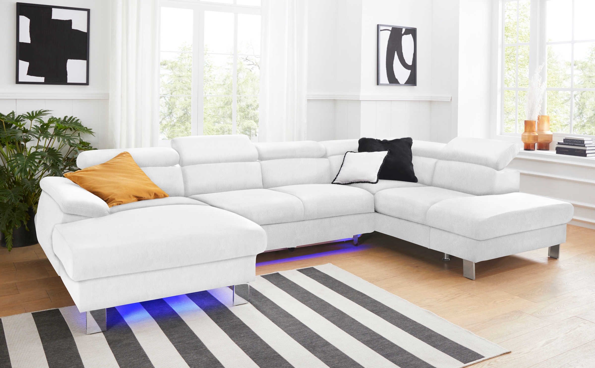 COTTA Wohnlandschaft »Komaris U-Form, B: 320 cm« mit Kopfteilverstellung, o günstig online kaufen