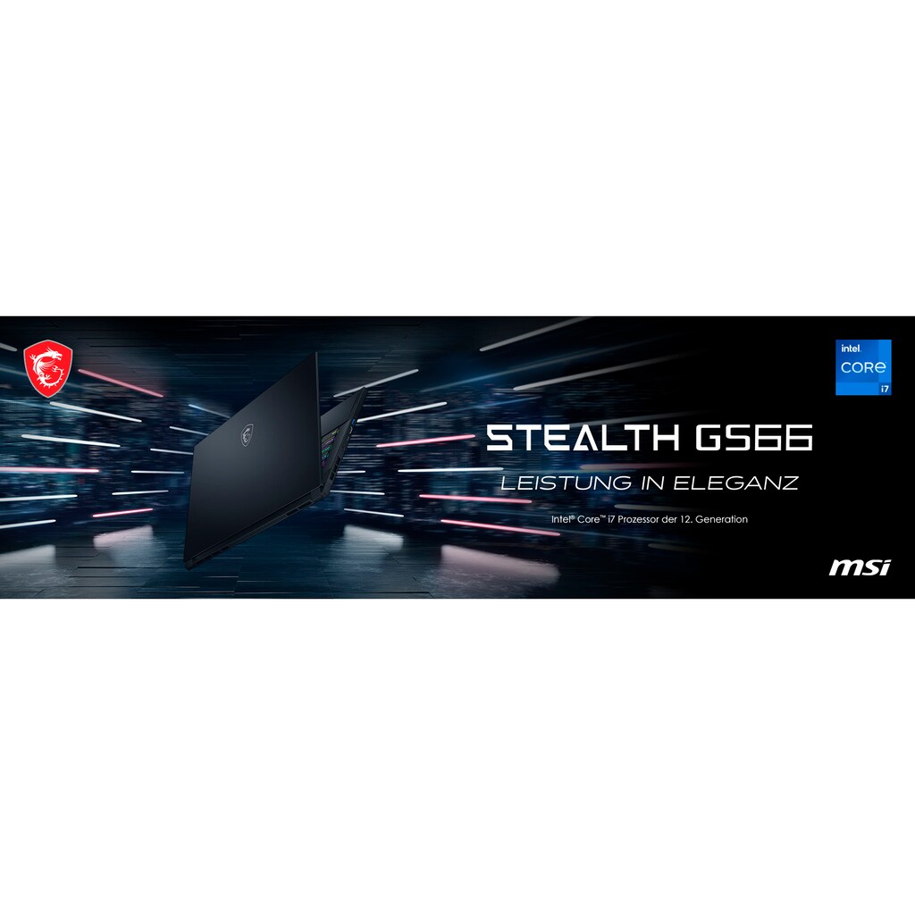 MSI Gaming-Notebook »Stealth GS66 12UH-084«, (39,6 cm/15,6 Zoll), Intel, Core i7, GeForce RTX 3080, 1000 GB SSD