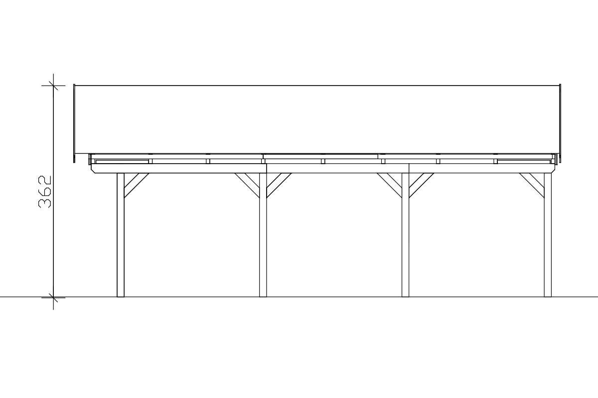 Skanholz Doppelcarport »Fichtelberg«, Leimholz-Nordisches Fichtenholz, natur, mit schwarzen Schindeln
