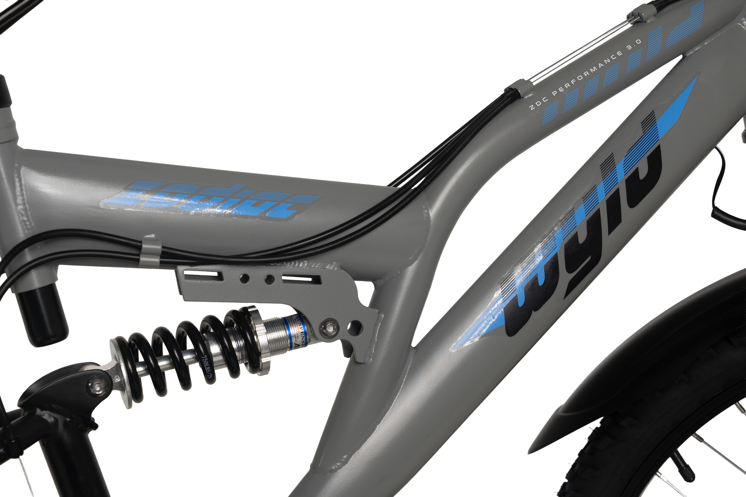 WYLD Jugendfahrrad »WYLD Kinder-Mountainbike Fully ATB 24'' Zodiac grau 18 Gänge RH 38 cm« 18 Gang Shimano Tourney Schaltwerk Kettenschaltung