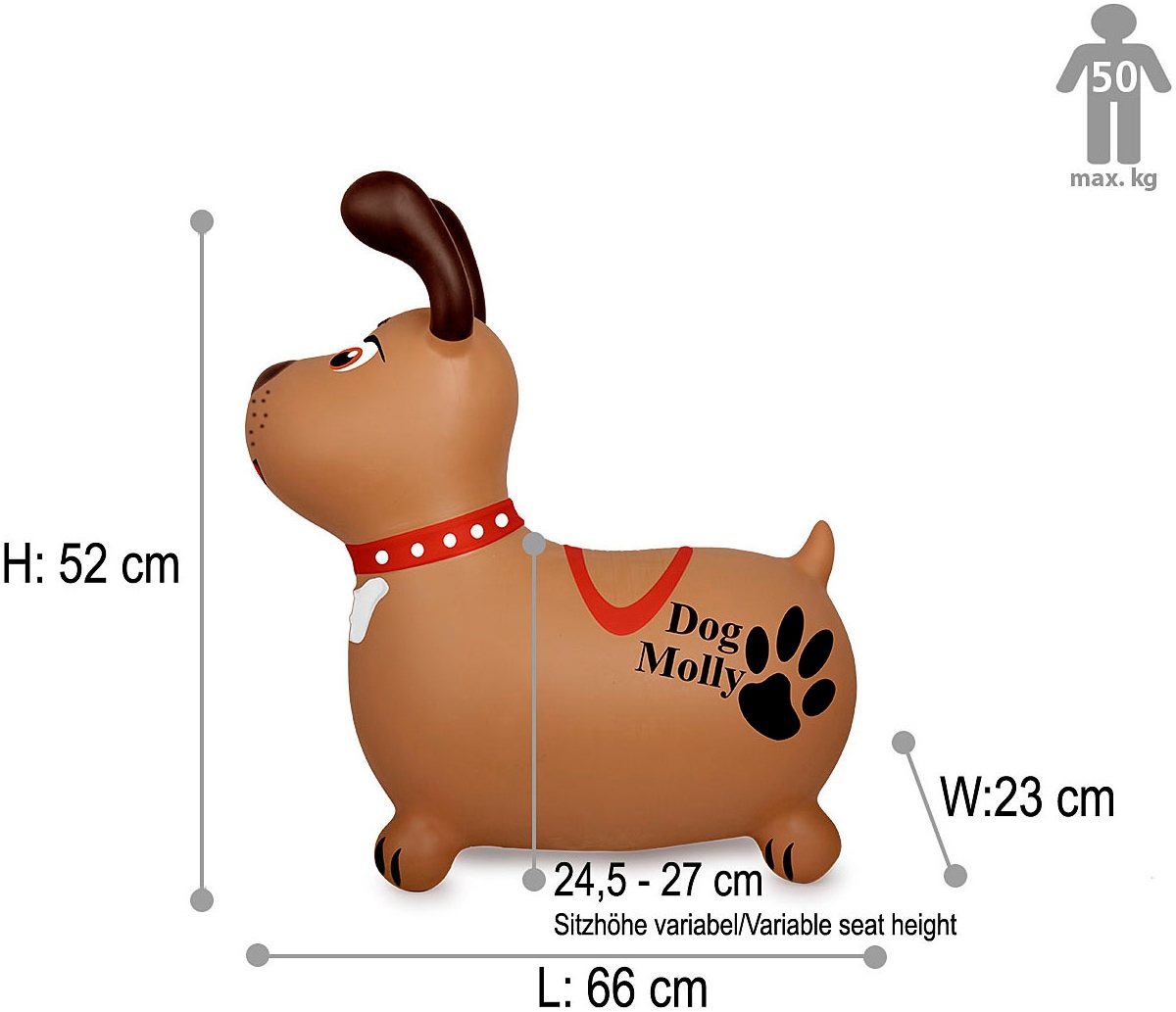 Jamara Hüpftier »Dog Molly«, inkl. Luftpumpe