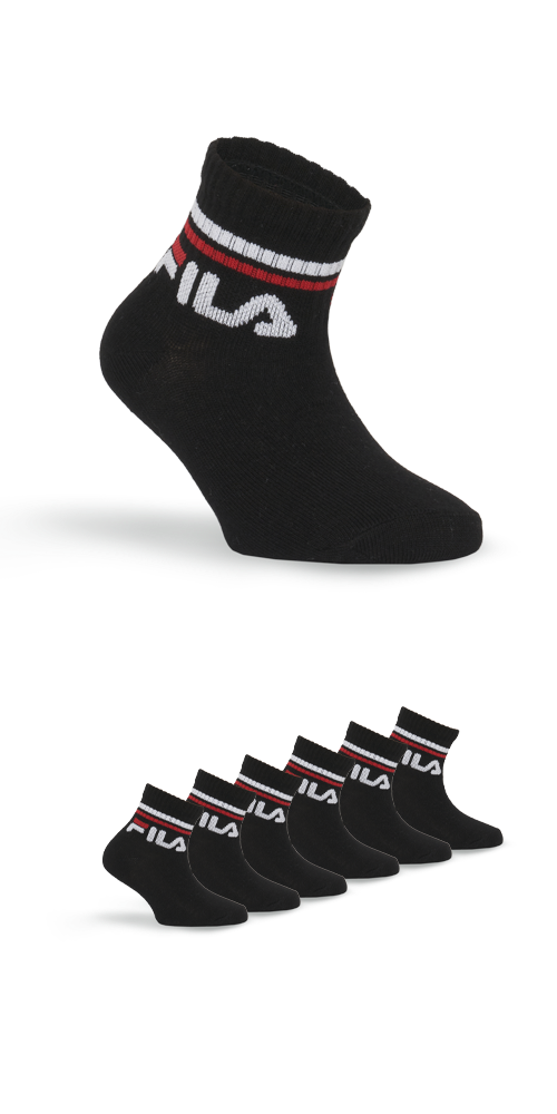 Fila Kurzsocken, (6er Pack), mit eingestricktem Logo im Bündchen, Kindersocken