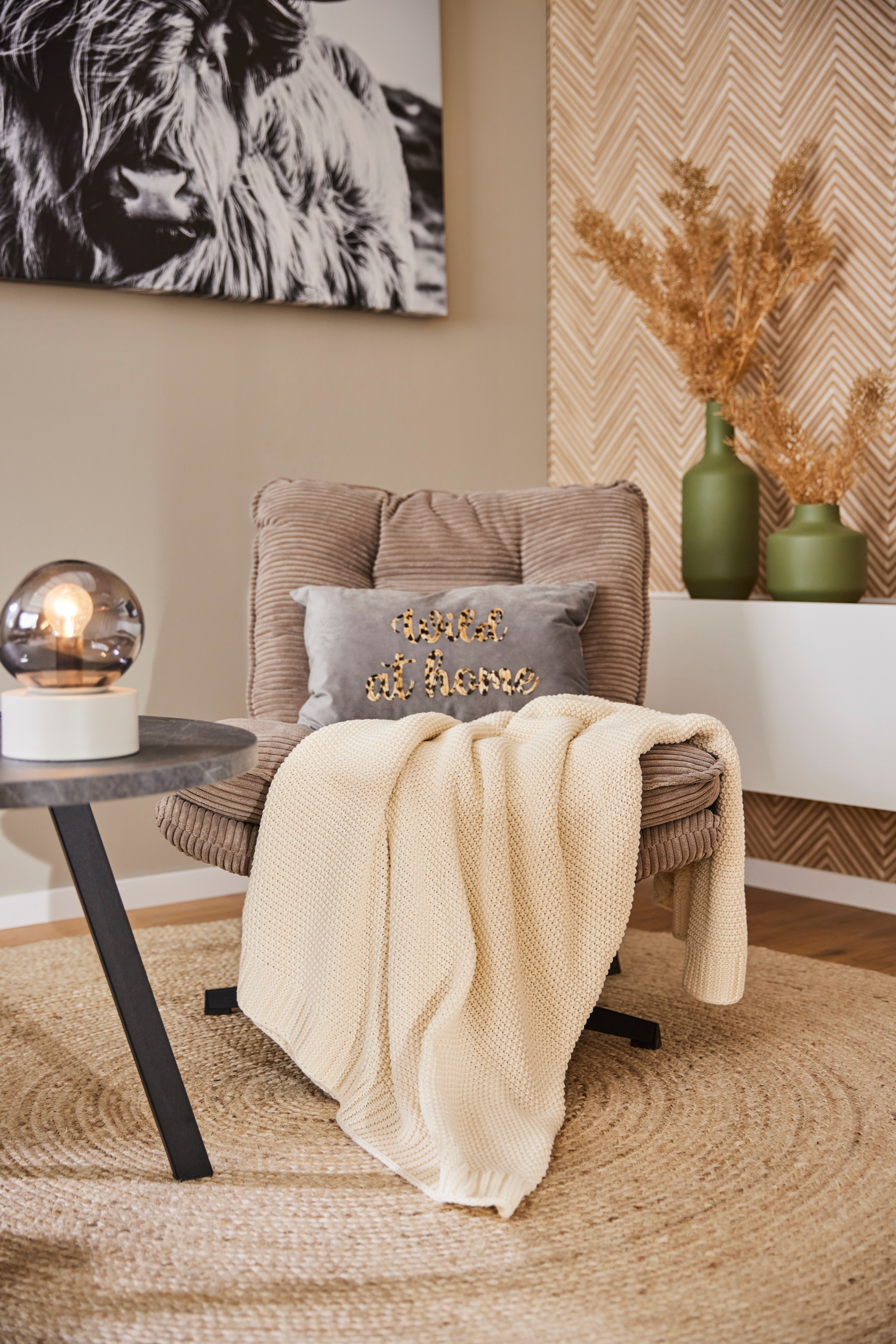 OTTO home Wohndecke »Phelon«, Strickmuster, modern und pflegeleicht, verschiede Farben
