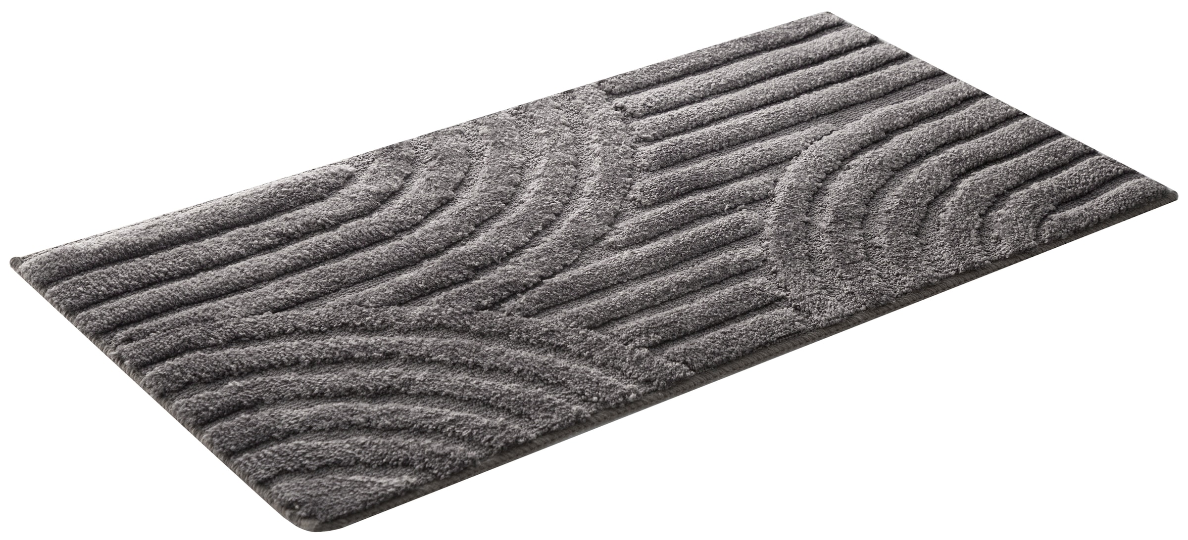 my home Badematte »Regona Scandi, Badvorleger, Badezimmer Teppich, Duschvorleger«, rutschhemmend beschichtet, strapazierfähig, Badteppich, Uni Farben, Hoch-Tief-Effekt, modernes Muster, Zen