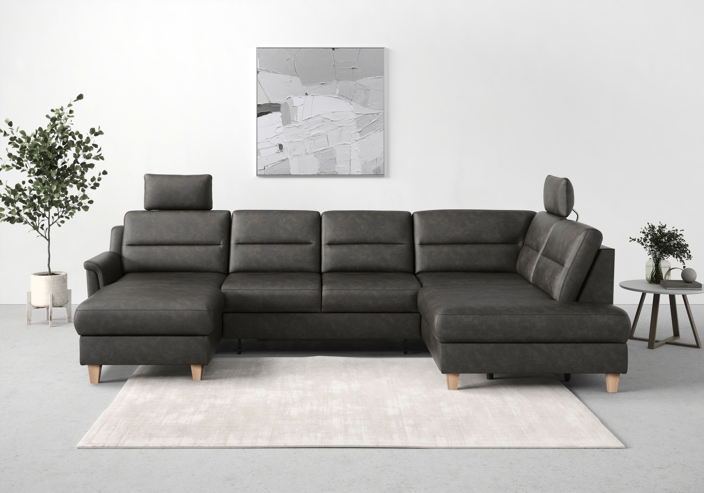 sit&more Wohnlandschaft »Farö U-Form«, inklusive Federkern, wahlweise mit Bettfunktion und Bettkasten