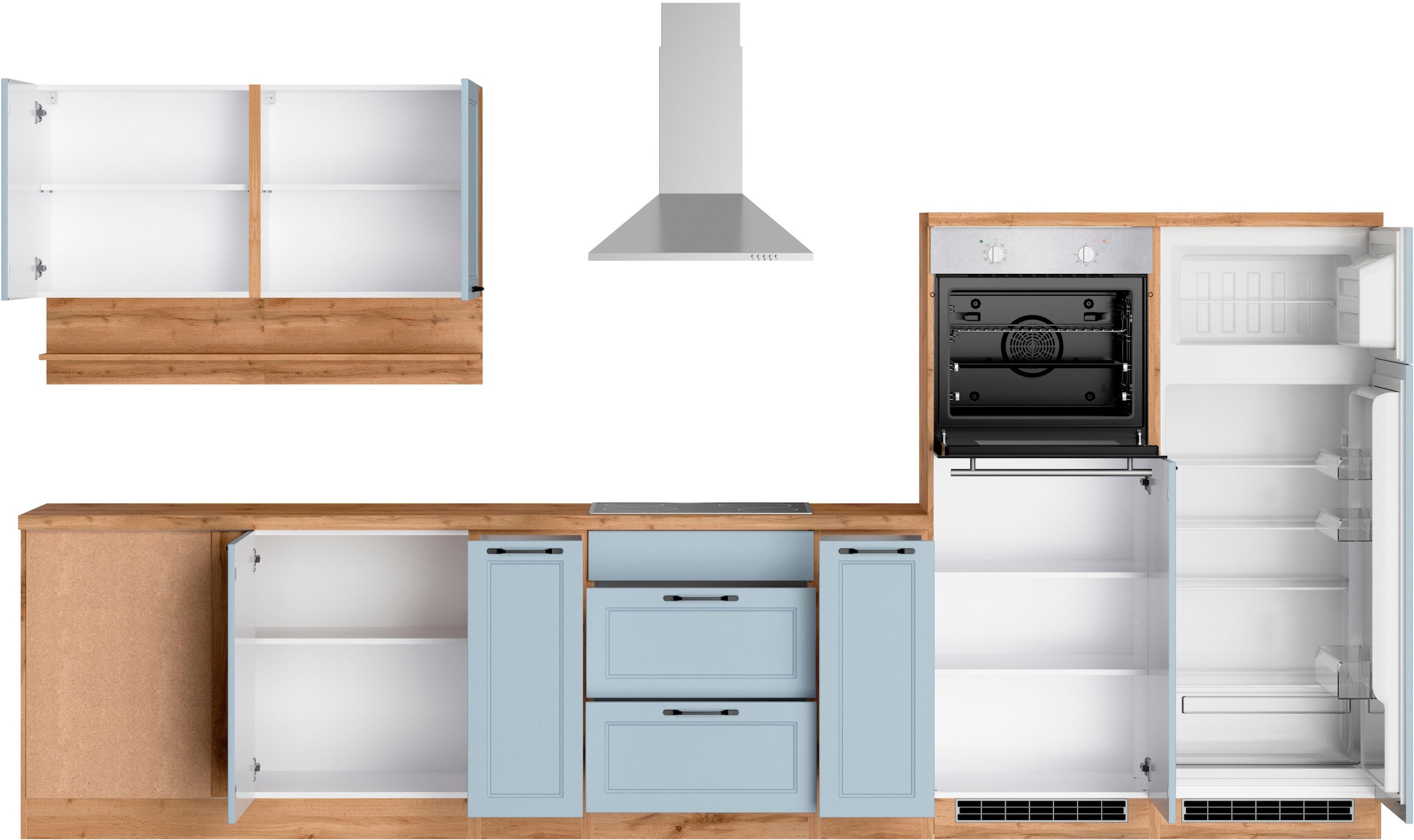 KOCHSTATION Winkelküche »KS-Lana«, Stellbreite 240/360 cm, wahlweise mit E-Geräten